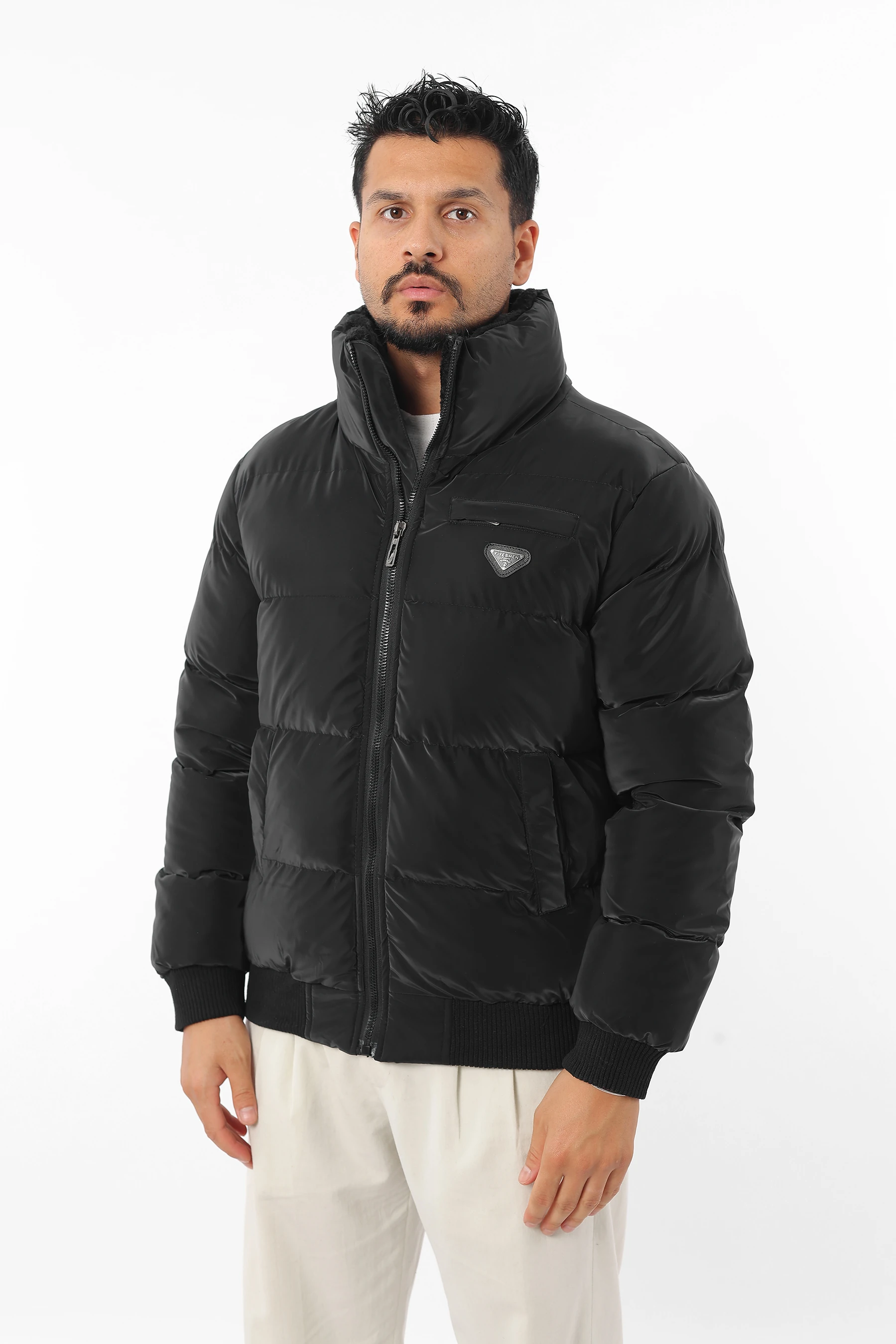 Erkek Şişme Sıkı Dolum Elyaf Soğu Geçirmez Kolu Ve Beli Lastikli Kalın Mont 1308