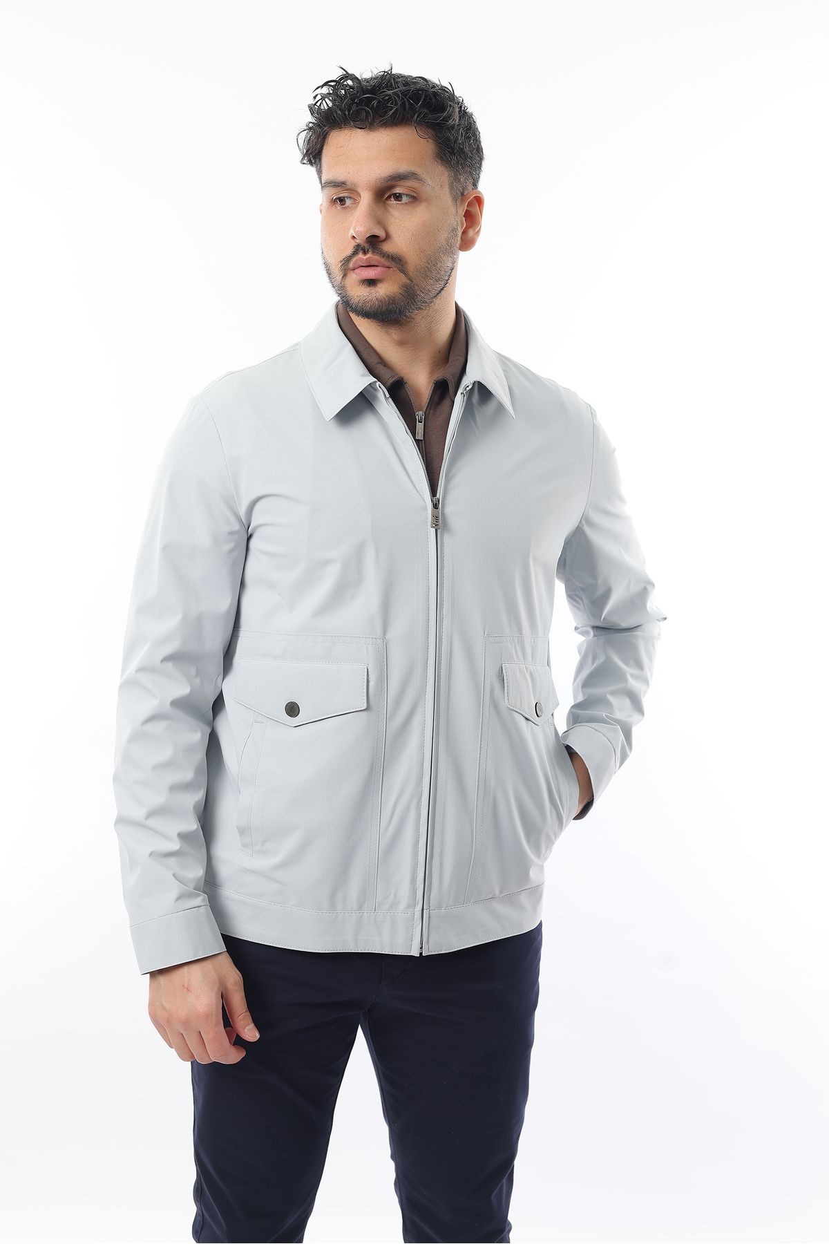 Erkek Mevsimlik Rüzgar Geçirmez Slim Fit Şık Spor Ceket