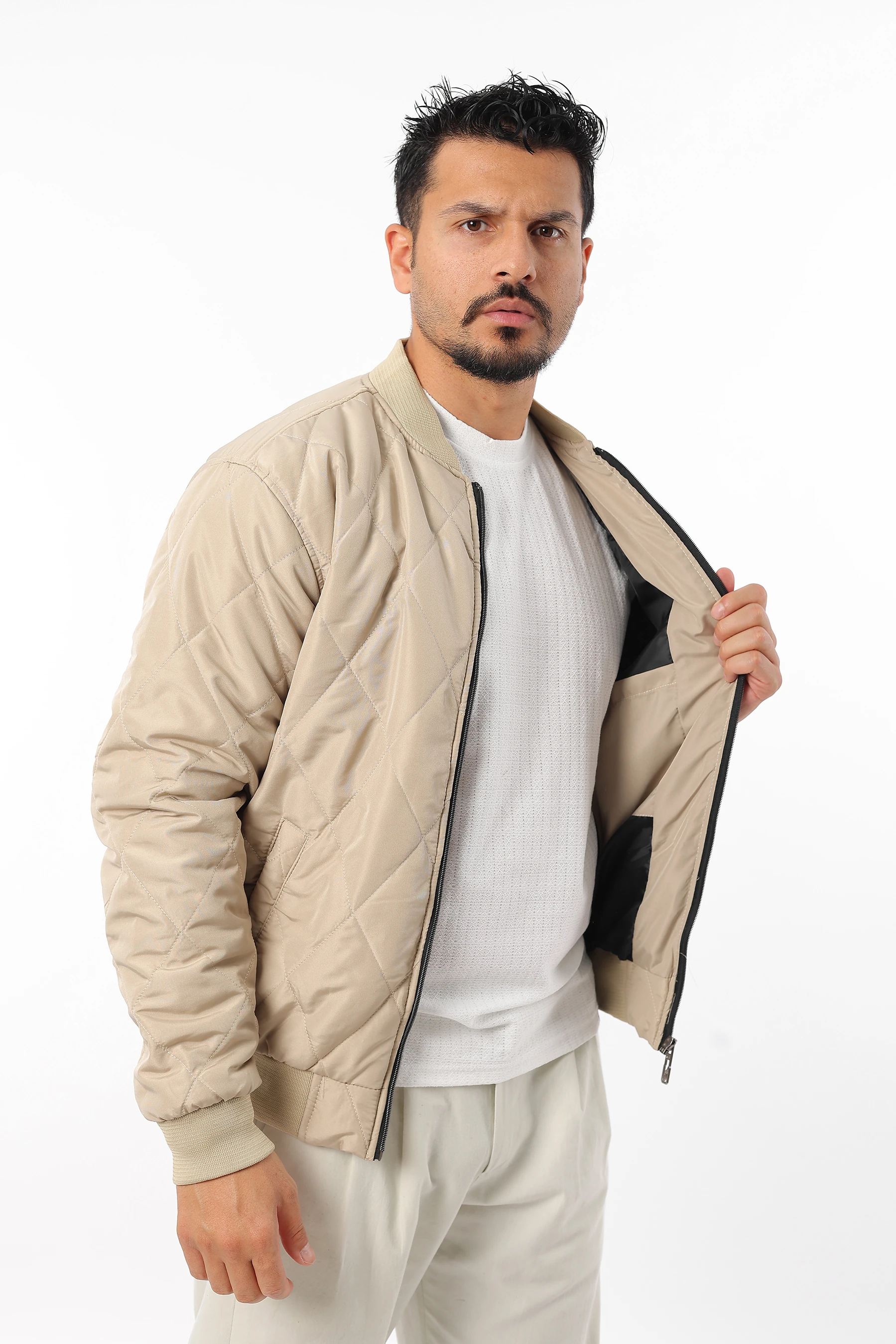 Erkek Bomber Mevsimlik Spor Kapitone Fermuarlı Mont 1202