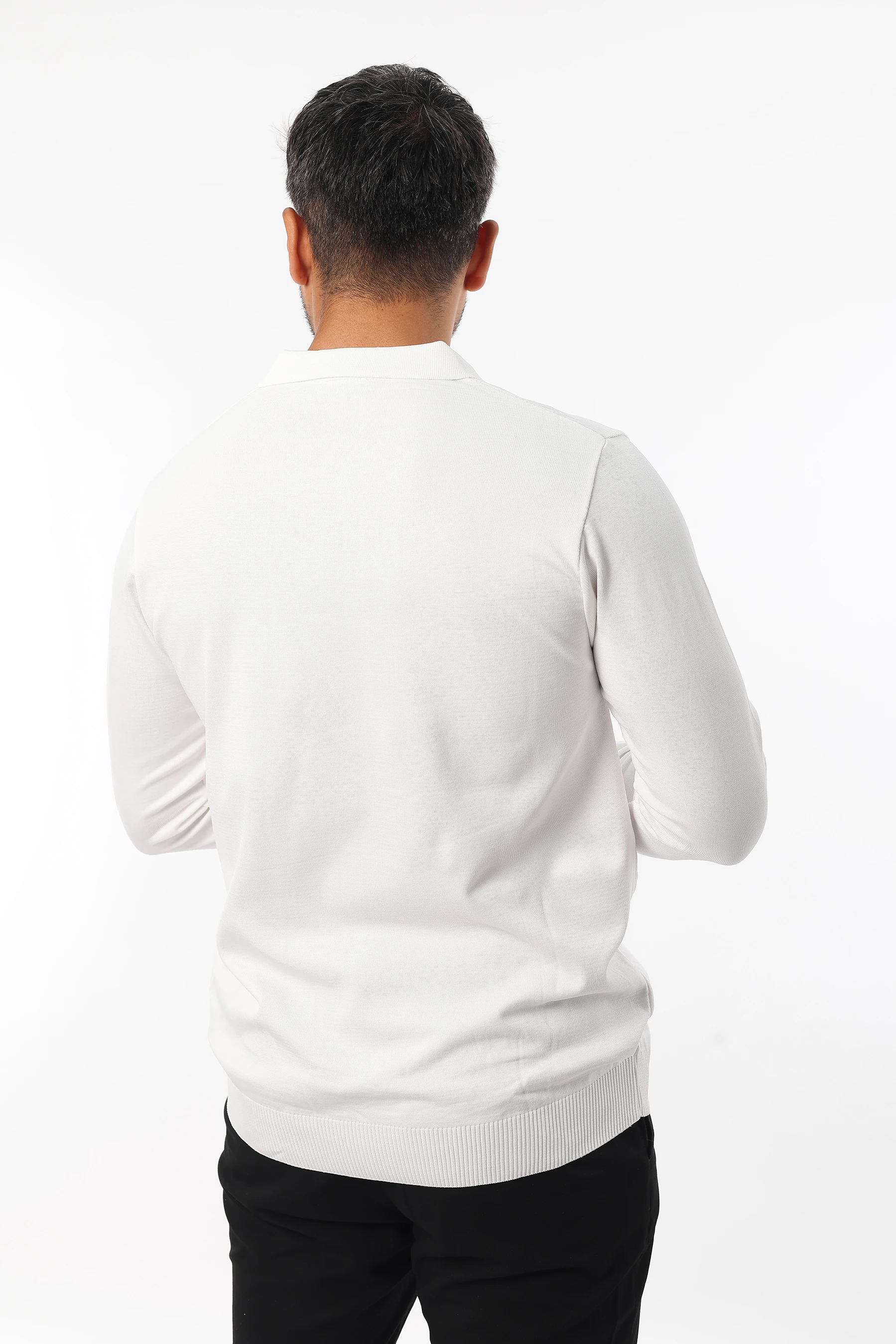 Erkek Tüylenme Yapmayan Standart Fit Yarım Fermuarlı Polo Yaka Triko Kazak 24893