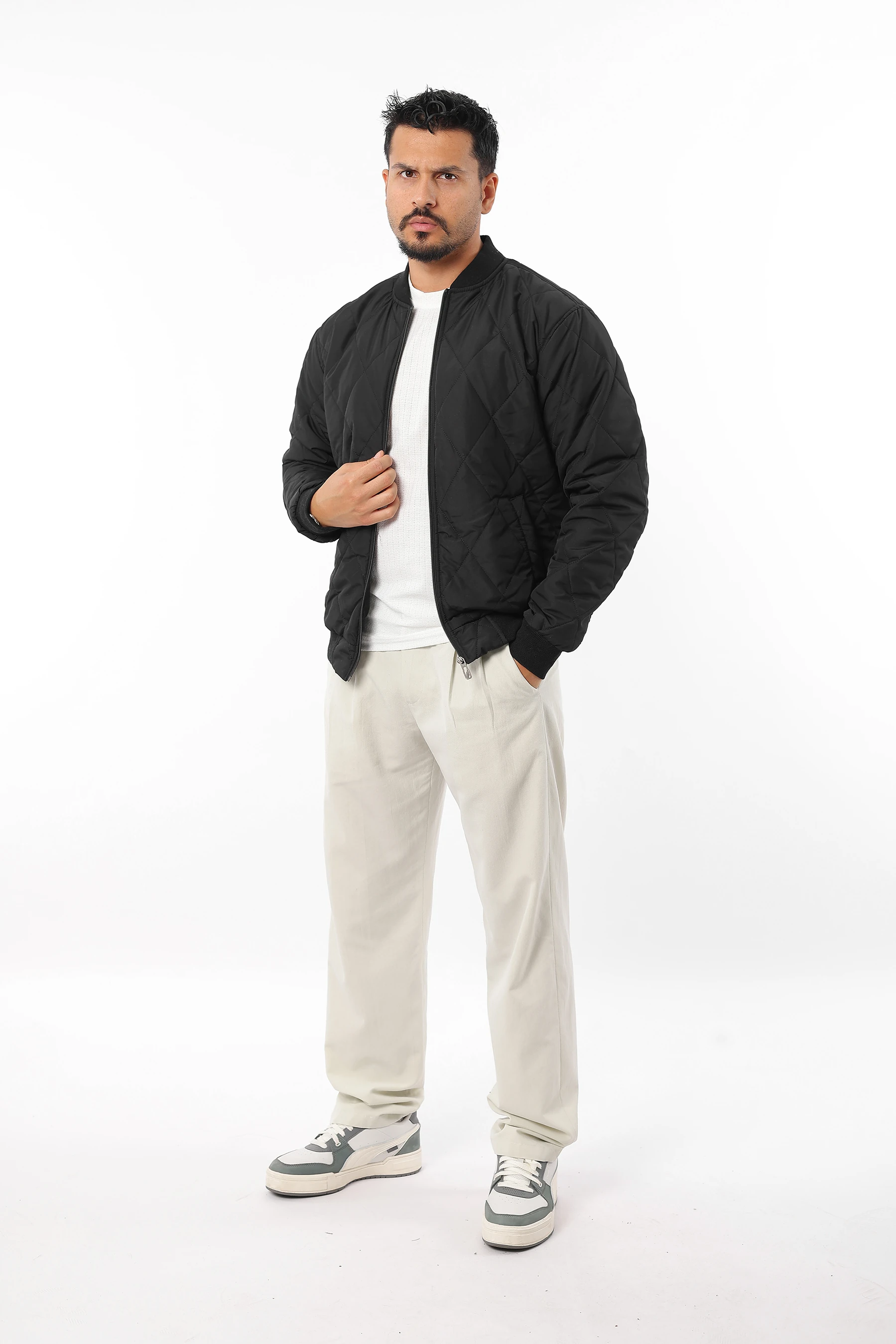 Erkek Bomber Mevsimlik Spor Kapitone Fermuarlı Mont 1202