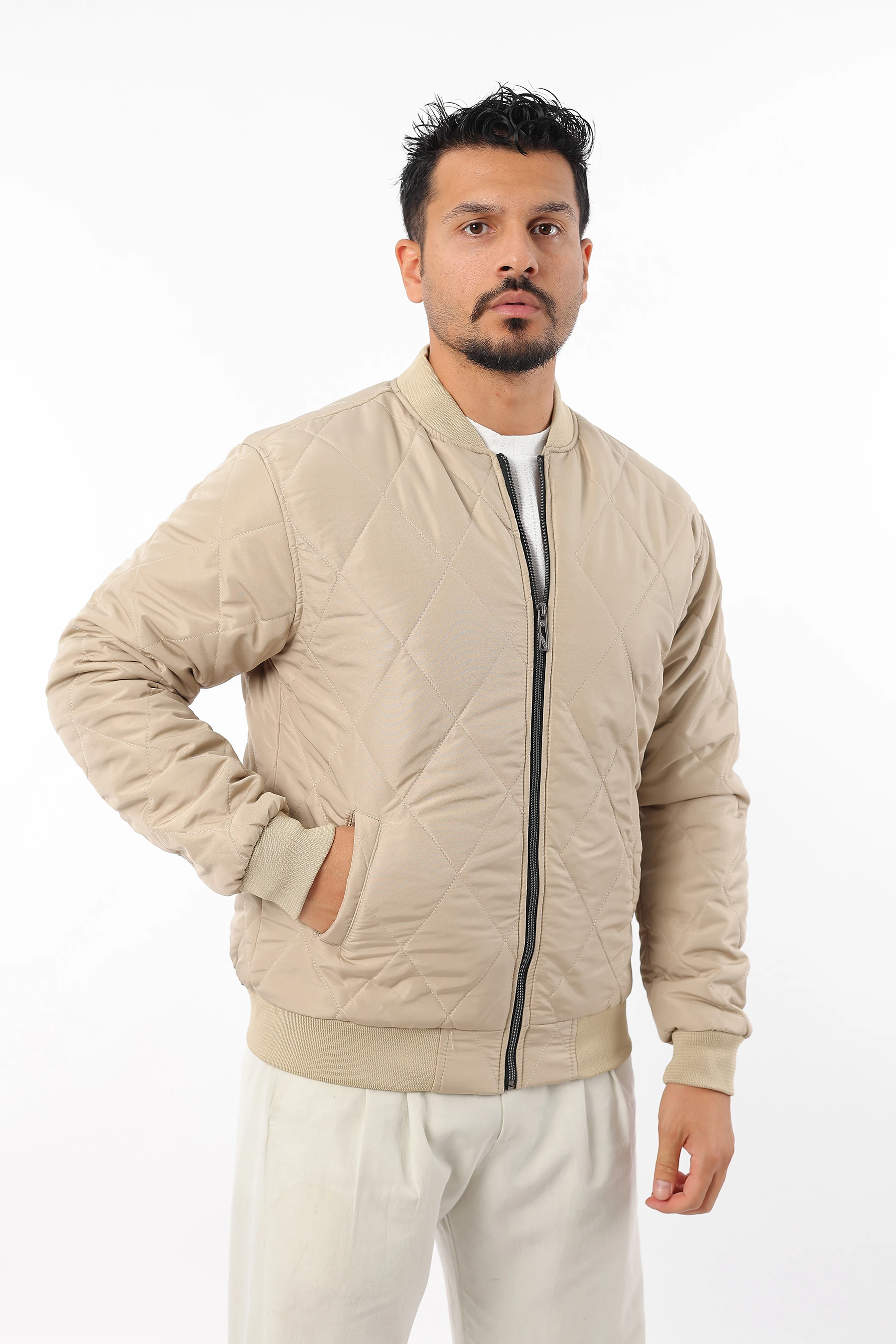 Erkek Bomber Mevsimlik Spor Kapitone Fermuarlı Mont 1202