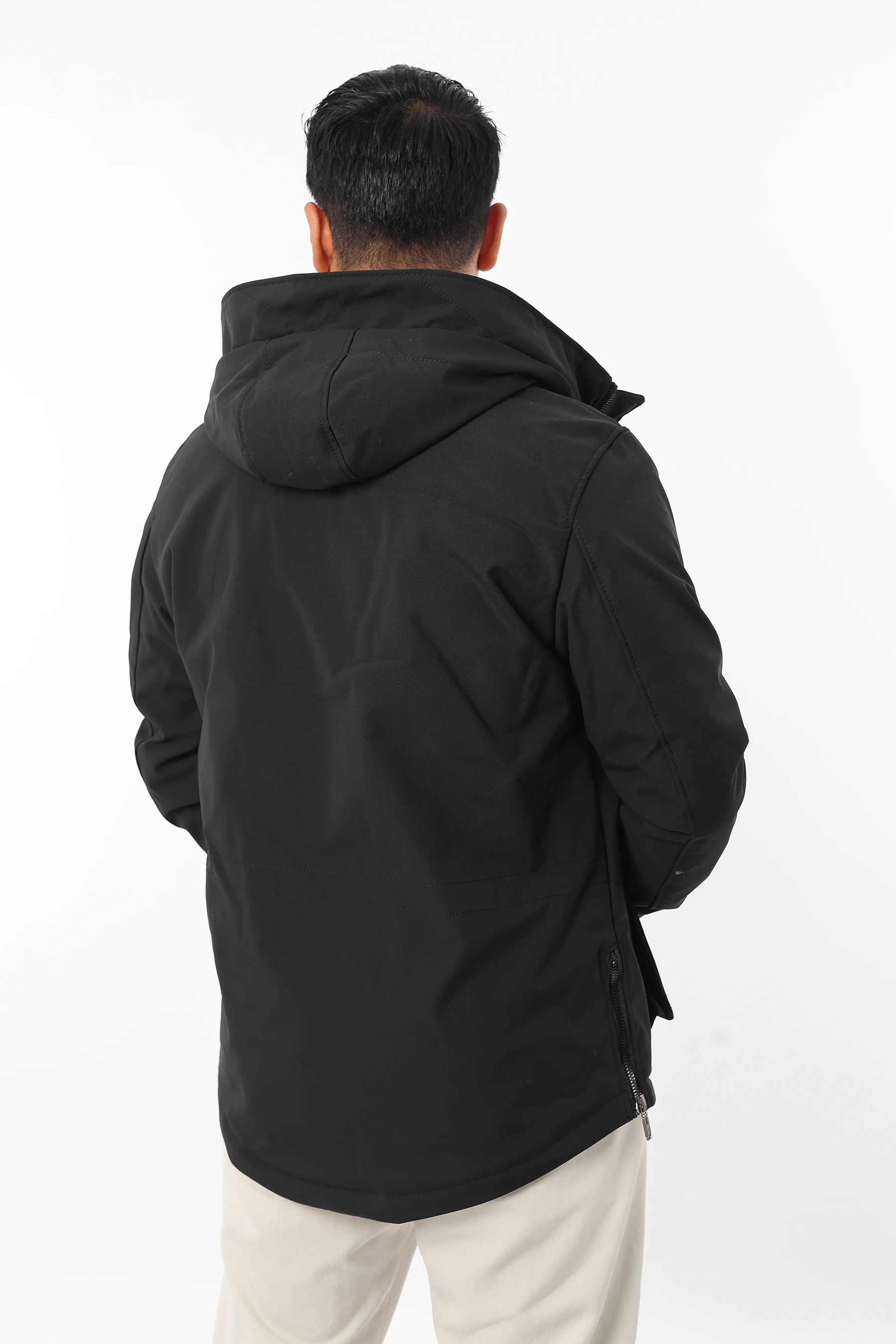 Erkek İçi Kürklü Soğuk Ve Rüzgar Geçirmez Kapüşonlu Kolu Ribanalı Mont 1128