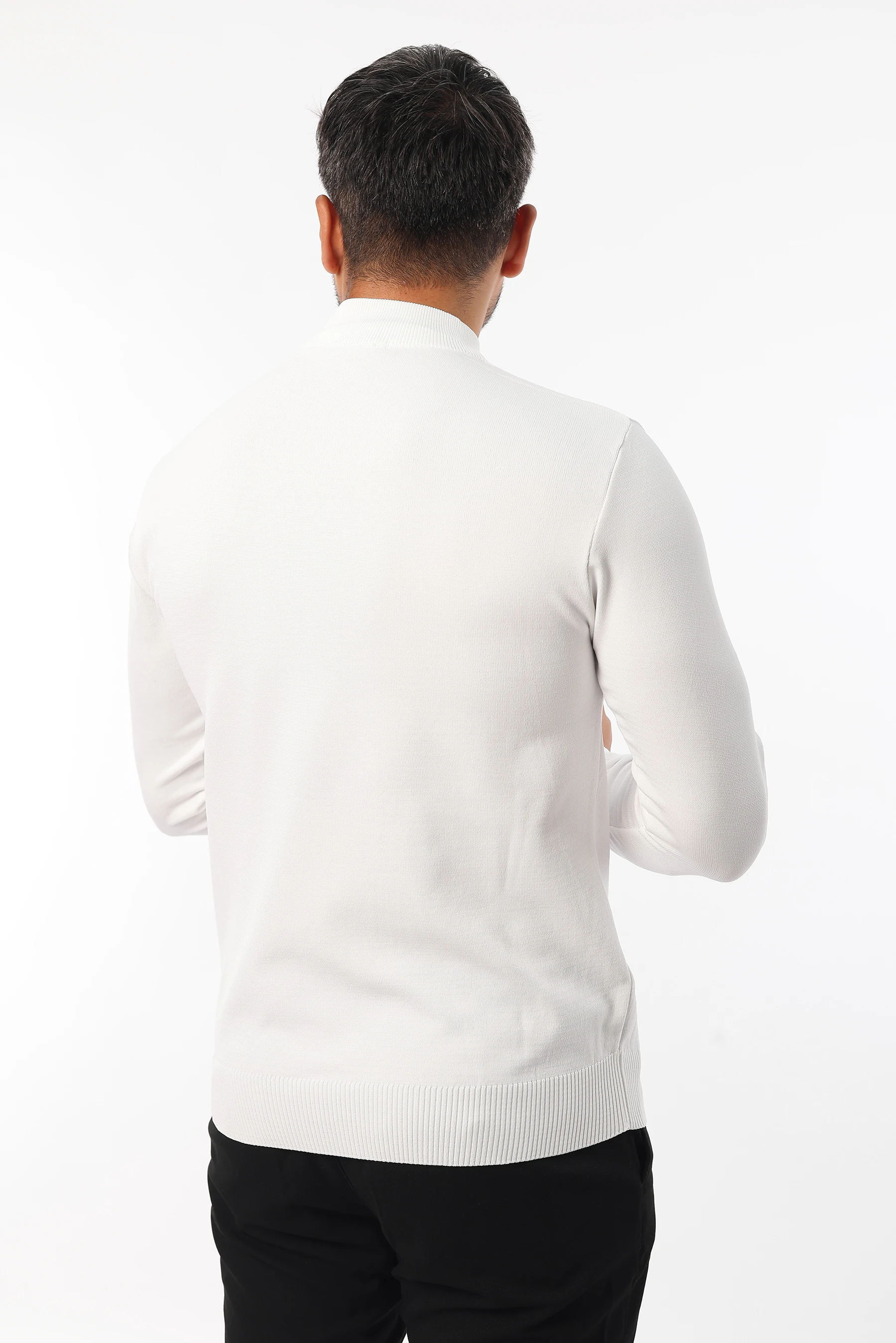 Erkek Tüylenme Yapmayan Standart Fit Yarım Balıkçı Yaka Triko Kazak 24892