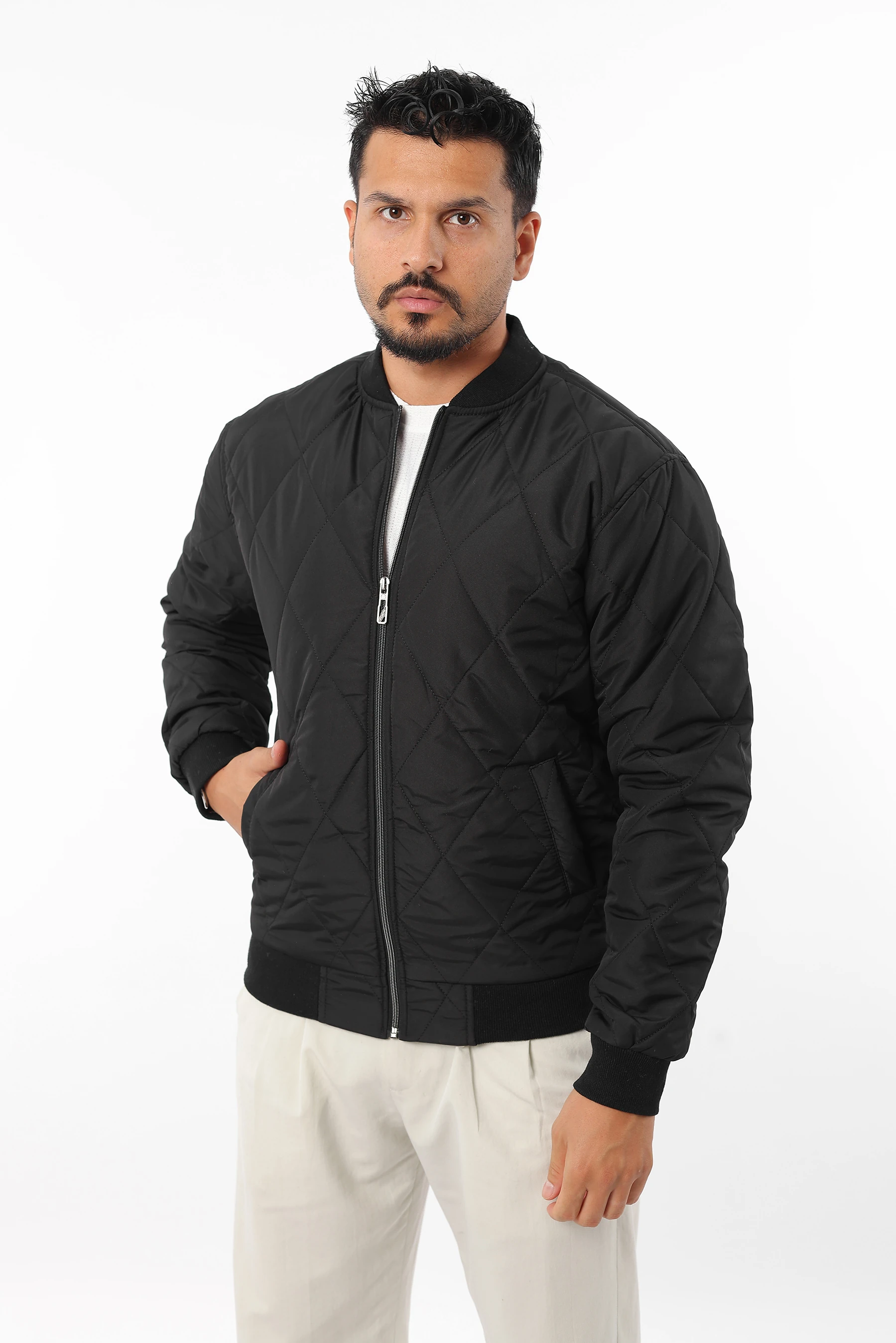 Erkek Bomber Mevsimlik Spor Kapitone Fermuarlı Mont 1202