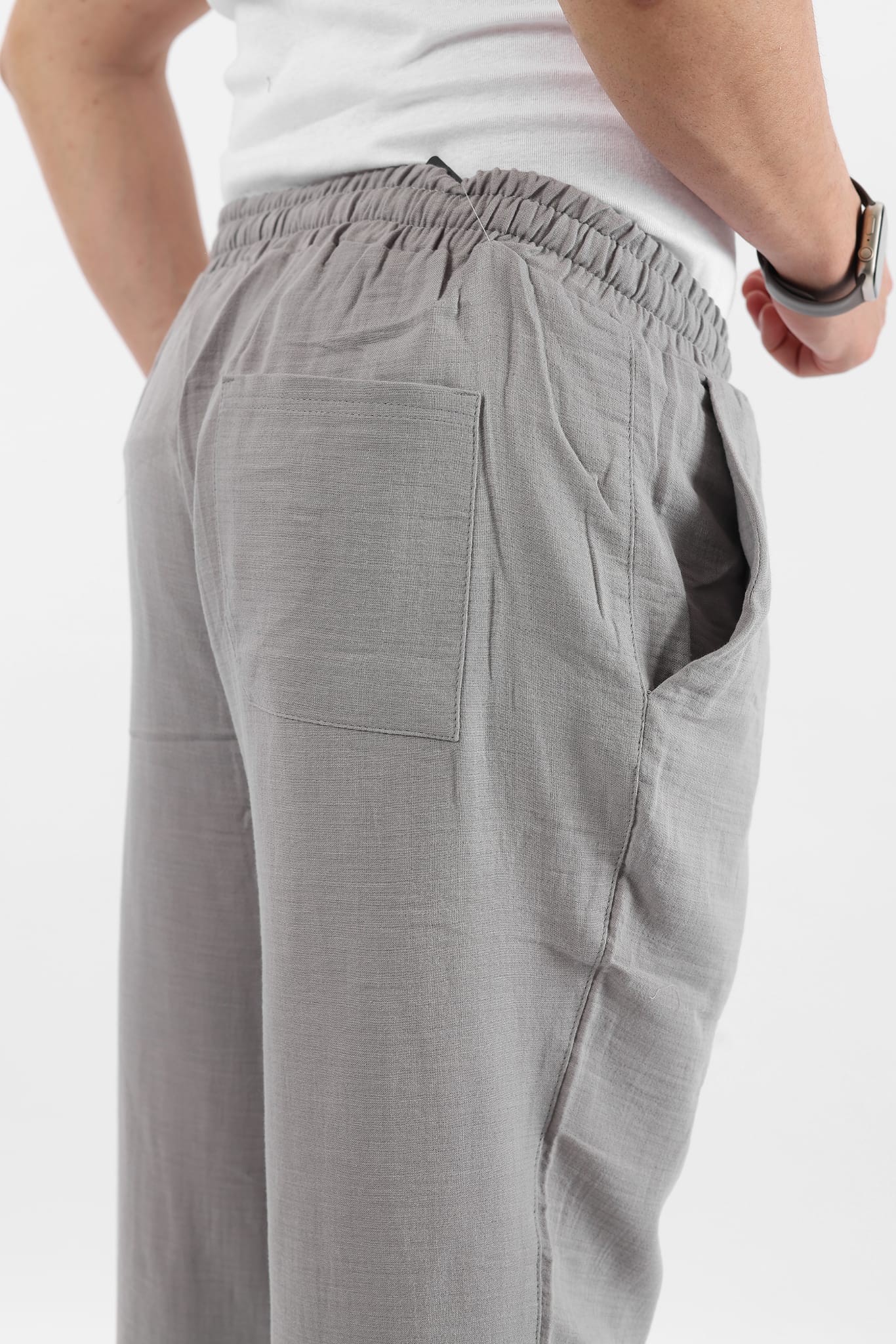 Erkek Joger İpli Keten Pantolon 1776 - gri