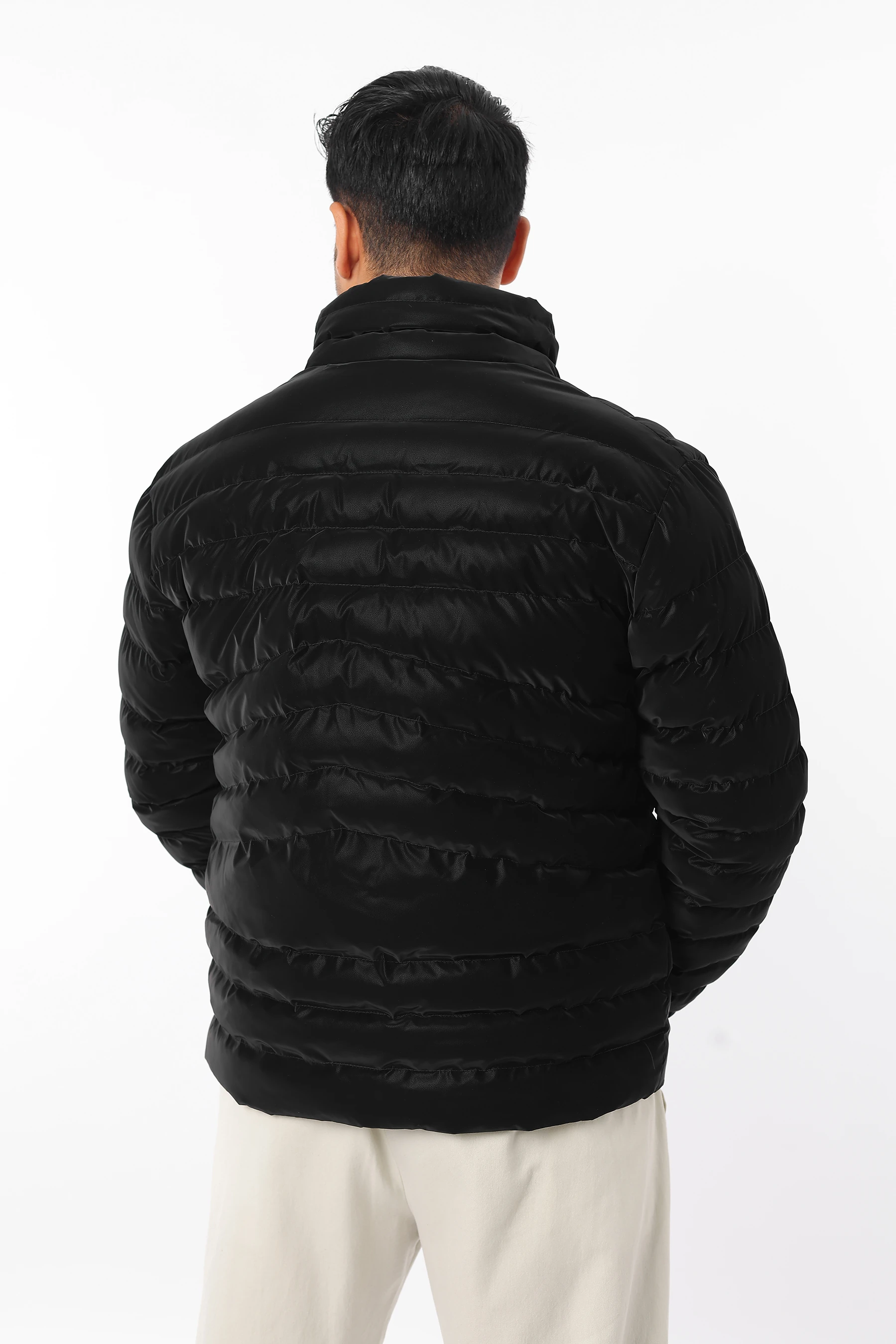 Erkek Soğuk Ve Rüzgar Geçirmez Hakim Yaka Fermuarlı Şişme Mont 1299