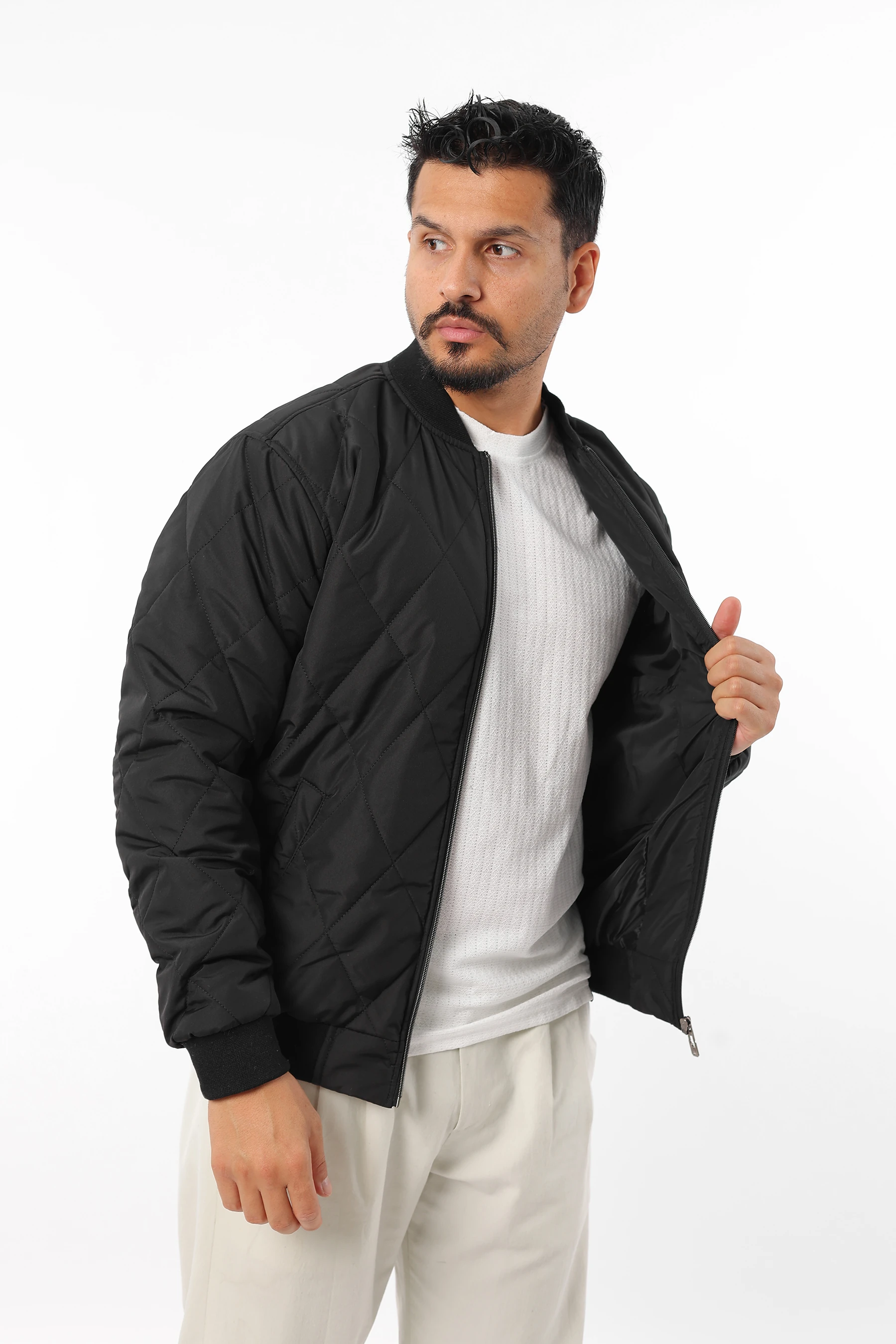 Erkek Bomber Mevsimlik Spor Kapitone Fermuarlı Mont 1202