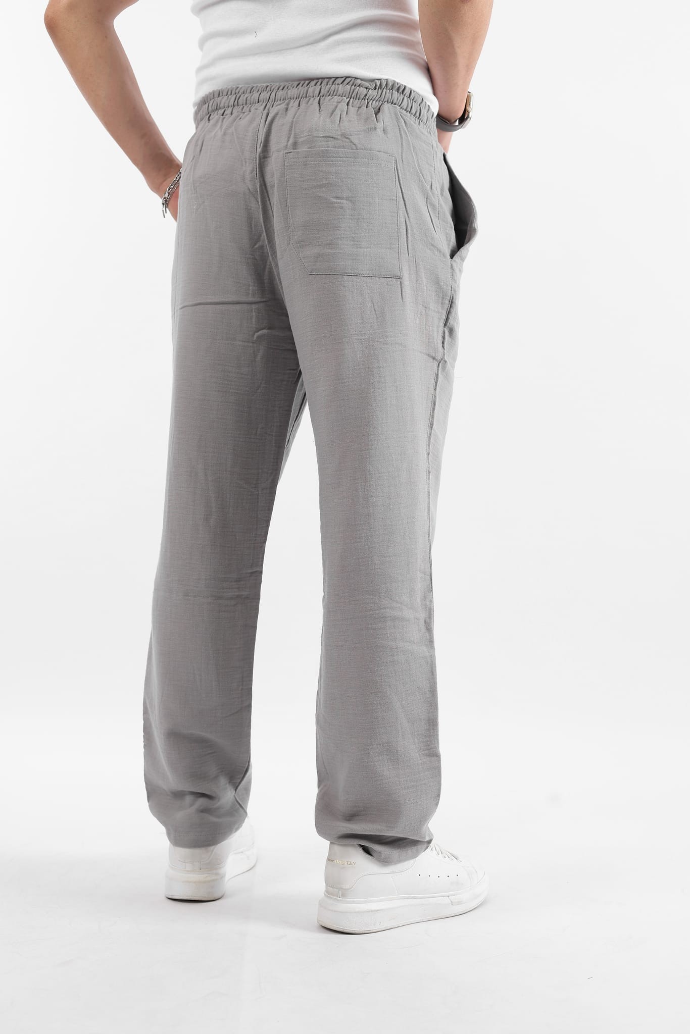 Erkek Joger İpli Keten Pantolon 1776 - gri