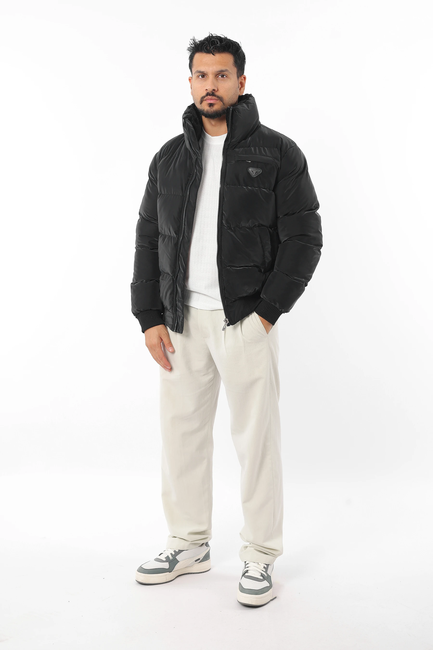 Erkek Şişme Sıkı Dolum Elyaf Soğu Geçirmez Kolu Ve Beli Lastikli Kalın Mont 1308