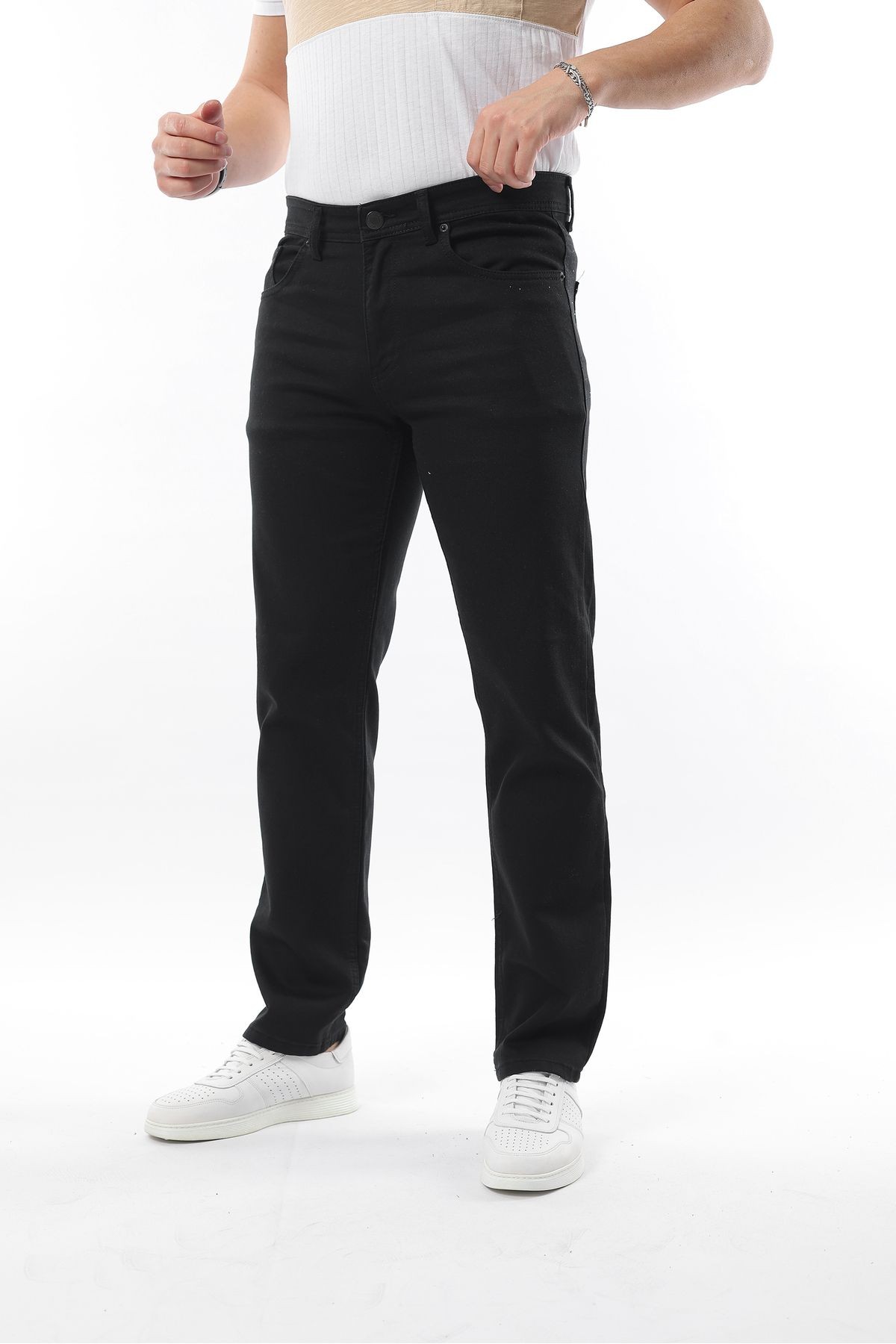 Erkek Siyah Slim Fit Kot Pantolon - Günlük & Şık Denim Jean
