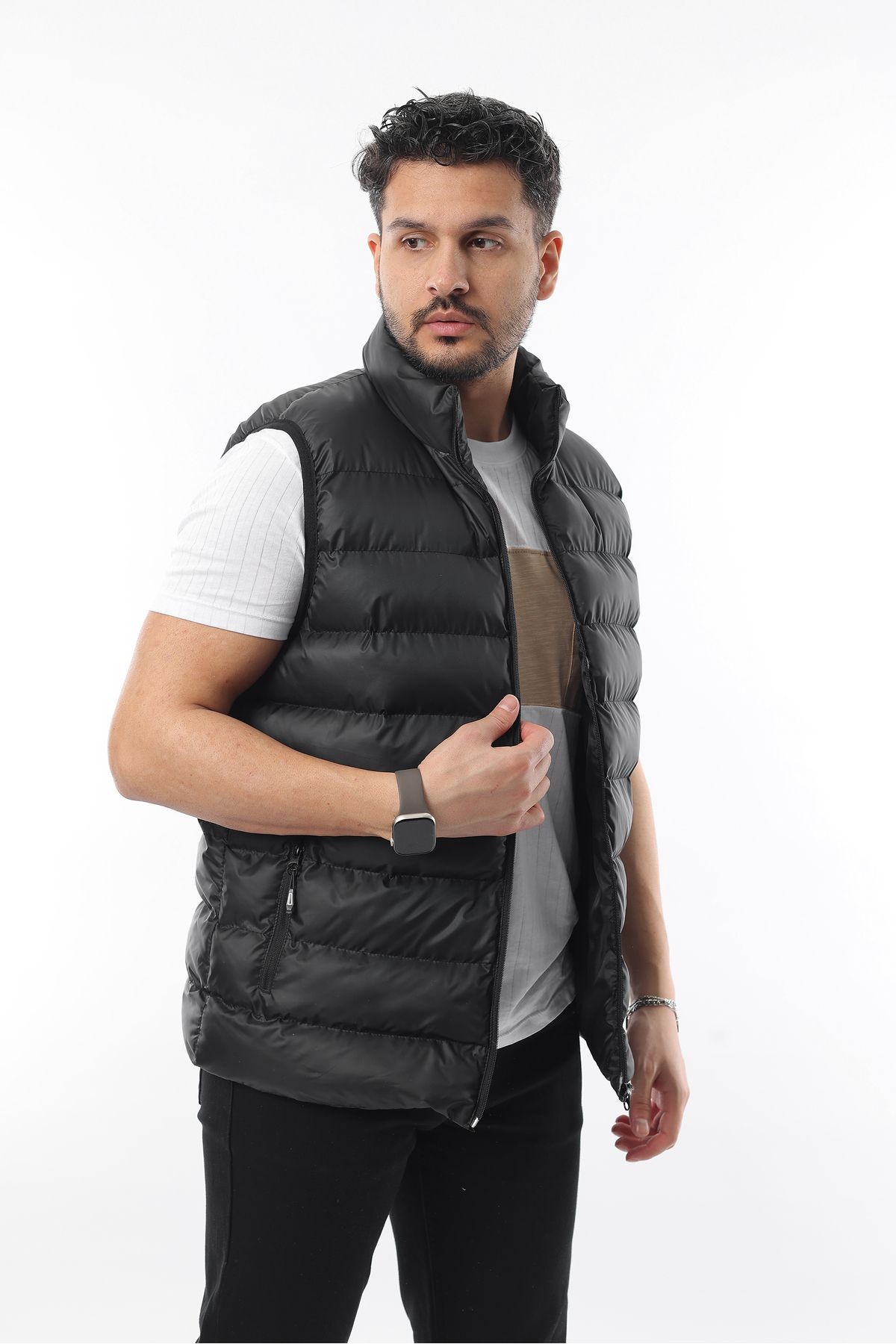 Erkek Regular Fit Dik Yaka Mevsimlik Şişme Yelek