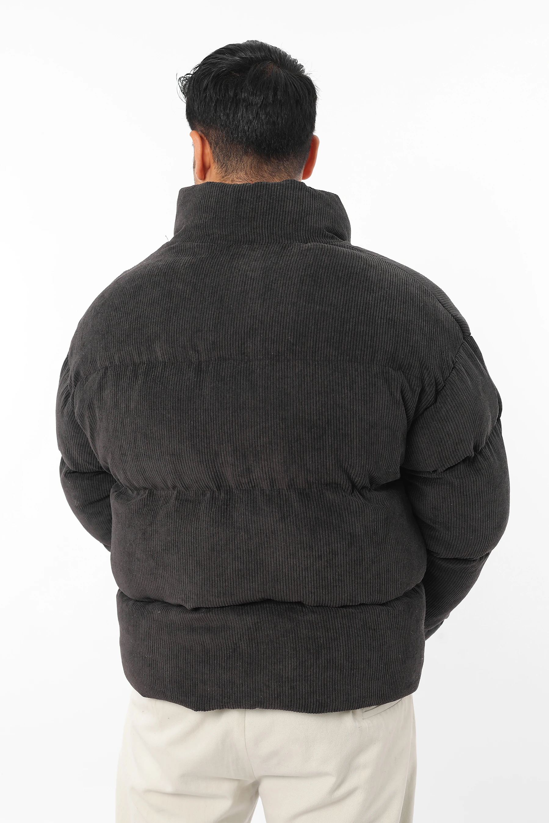 Erkek Şişme Sıkı Dolum Elyaf Kadife Fitilli Kalın Mont 1626