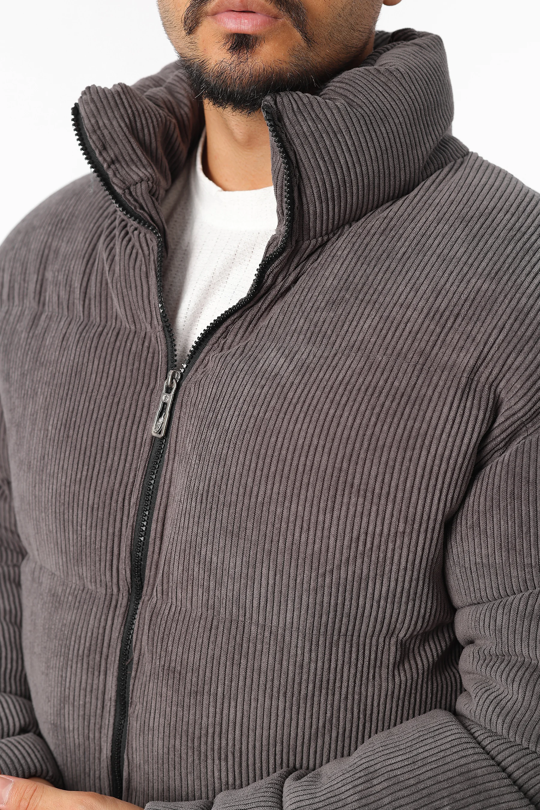 Erkek Şişme Sıkı Dolum Elyaf Kadife Fitilli Kalın Mont 1626