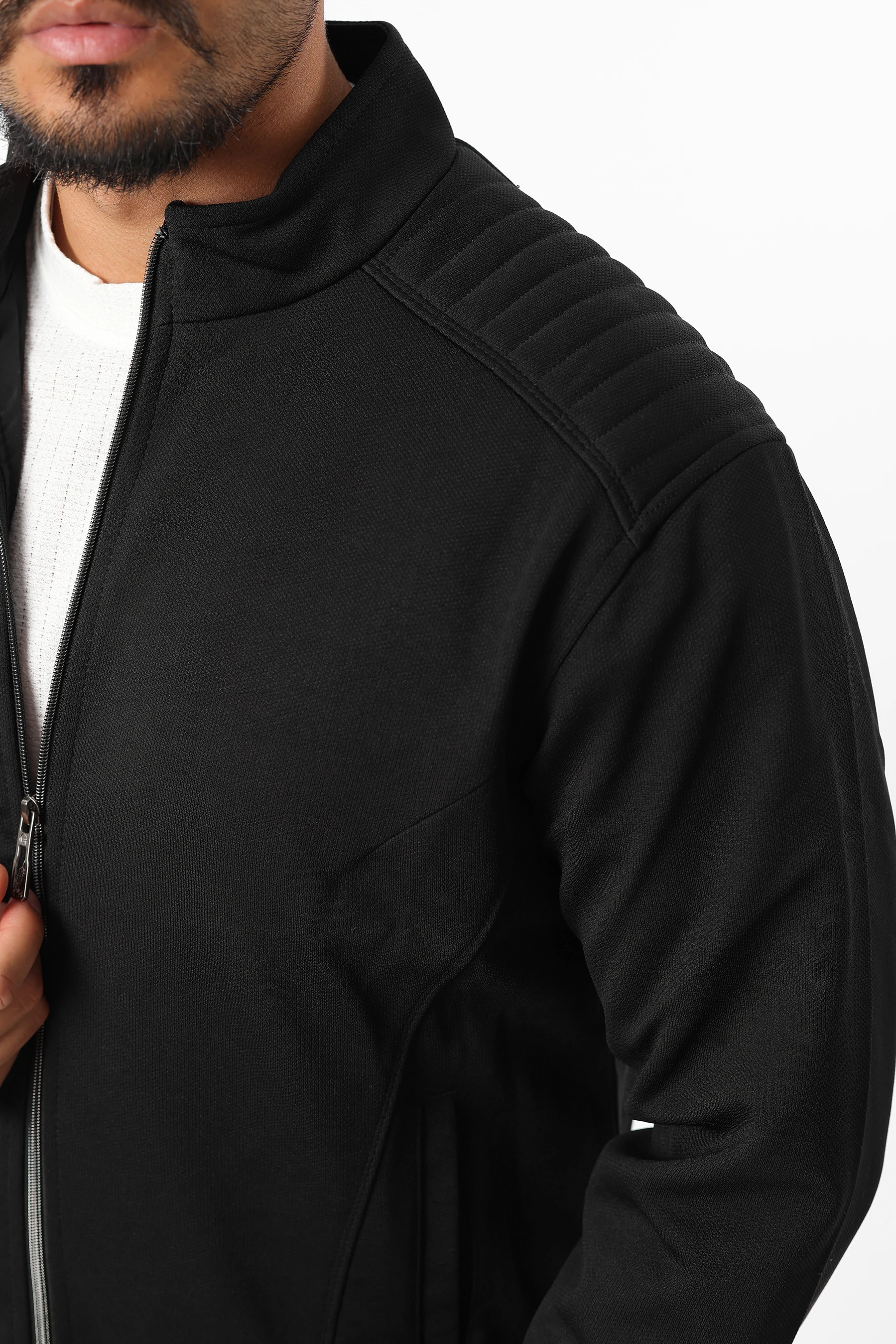 Erkek Mevsimlik İçi Astarlı Örme Pamuk Kumaş Fermuarlı Mont 1324