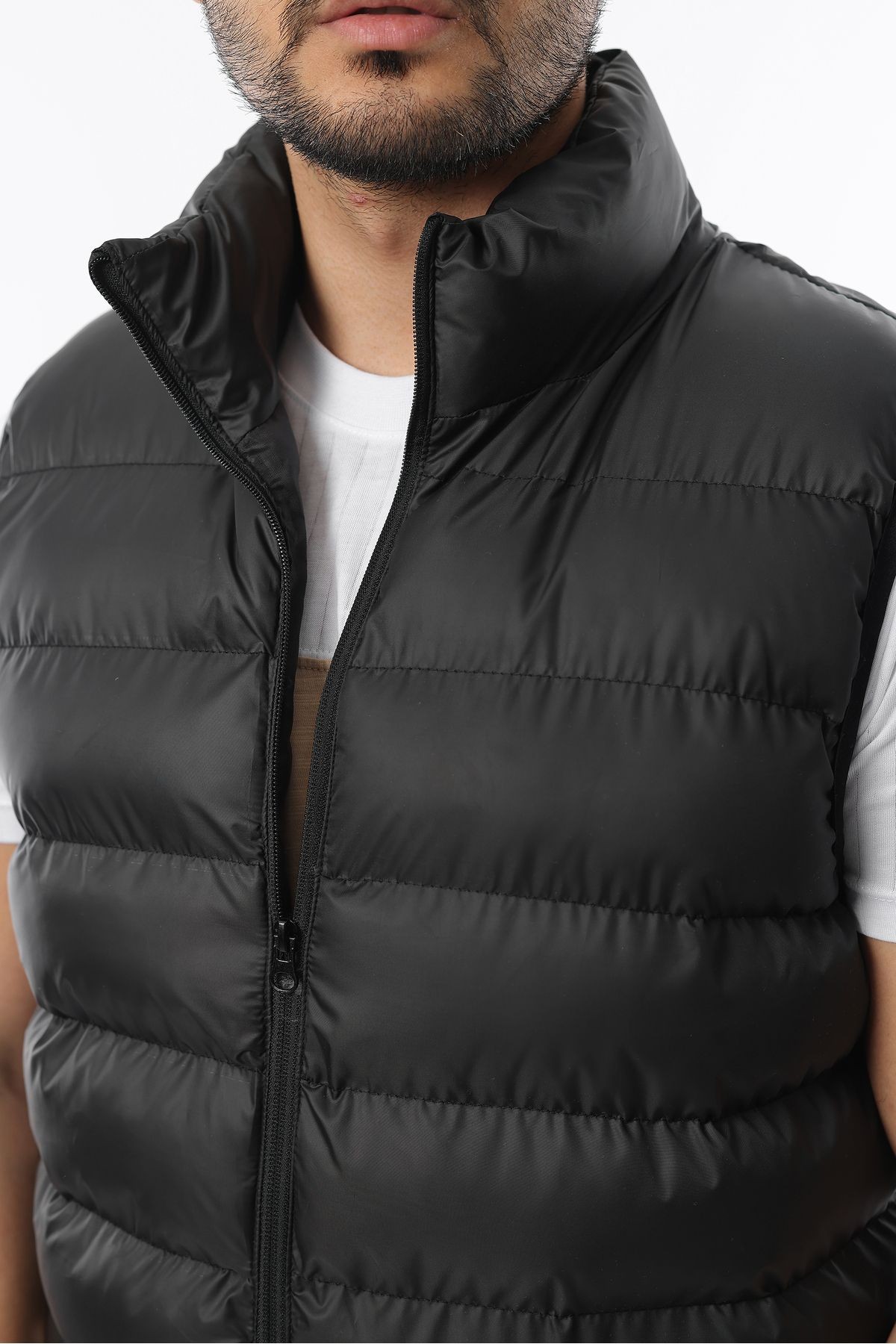 Erkek Regular Fit Dik Yaka Mevsimlik Şişme Yelek