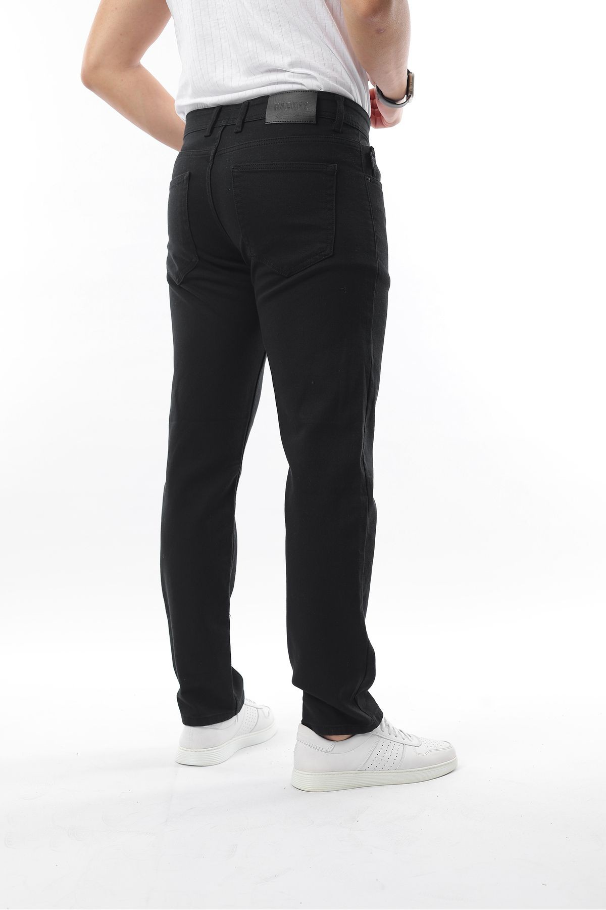 Erkek Siyah Slim Fit Kot Pantolon - Günlük & Şık Denim Jean