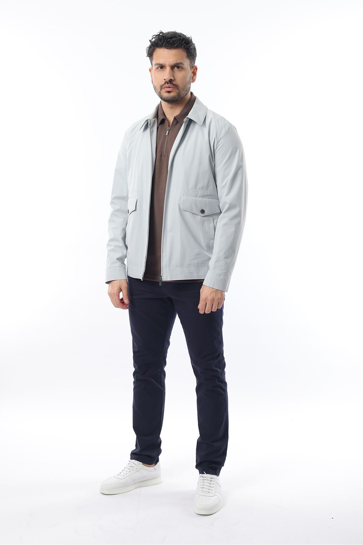 Erkek Mevsimlik Rüzgar Geçirmez Slim Fit Şık Spor Ceket