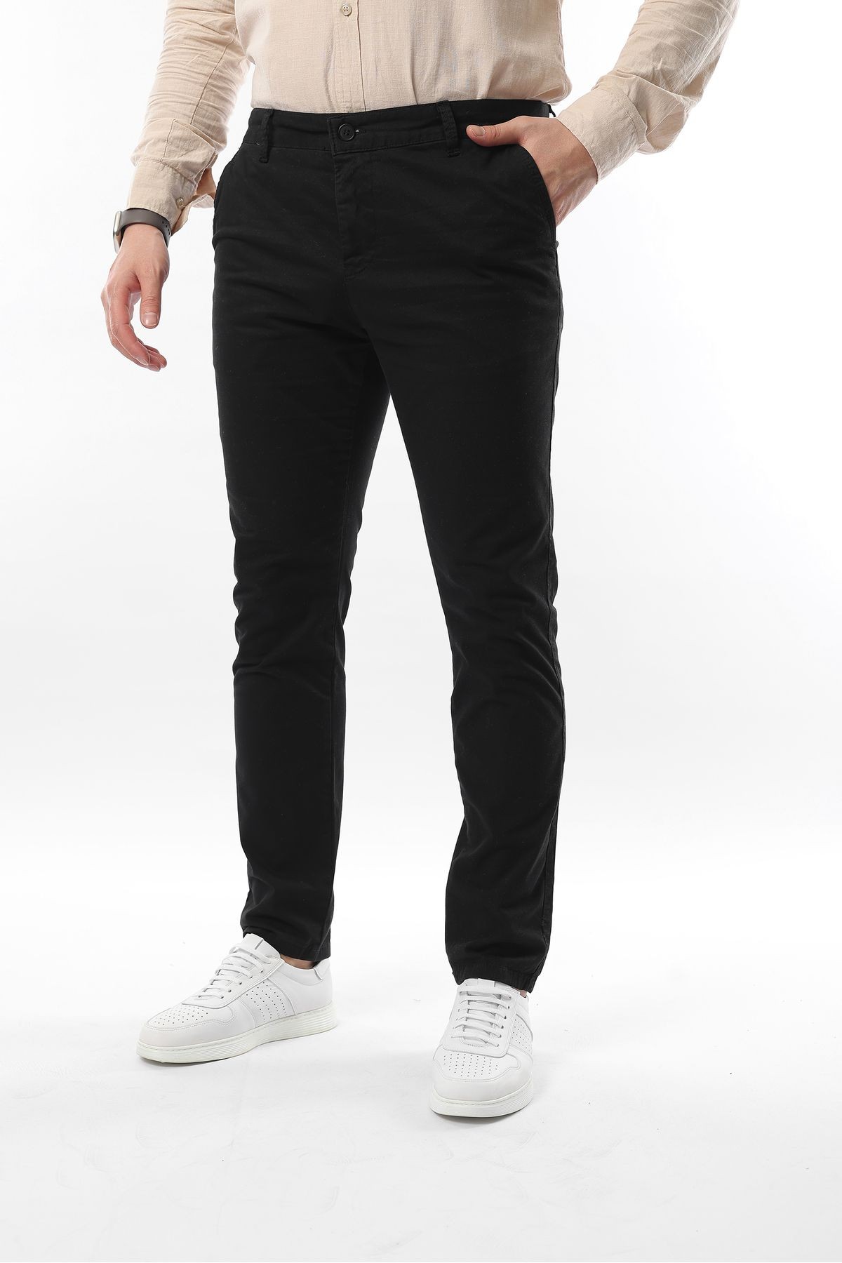 Casual Erkek Chino Pantolon - Şık ve Rahat - siyah