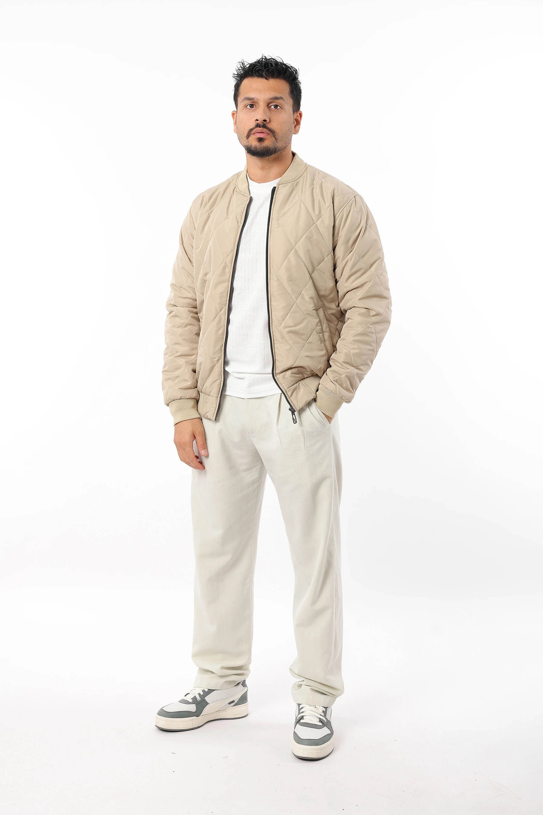 Erkek Bomber Mevsimlik Spor Kapitone Fermuarlı Mont 1202