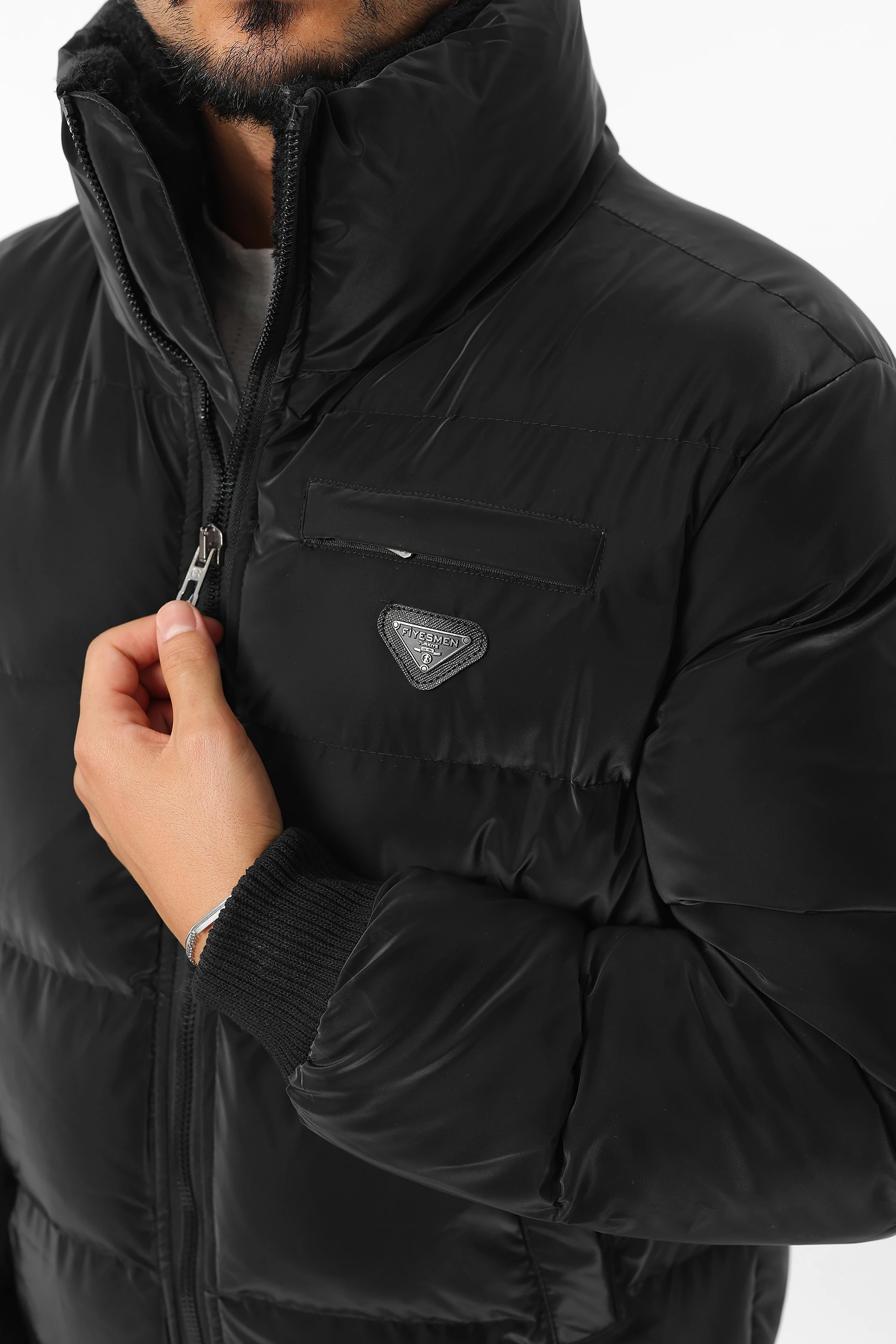 Erkek Şişme Sıkı Dolum Elyaf Soğu Geçirmez Kolu Ve Beli Lastikli Kalın Mont 1308