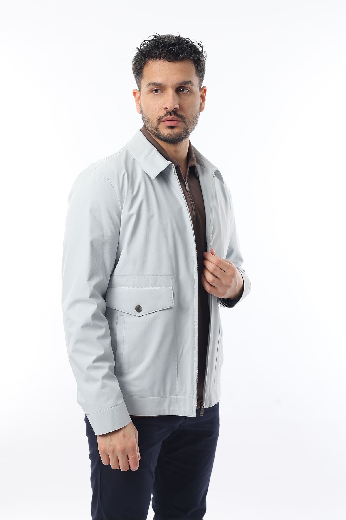 Erkek Mevsimlik Rüzgar Geçirmez Slim Fit Şık Spor Ceket