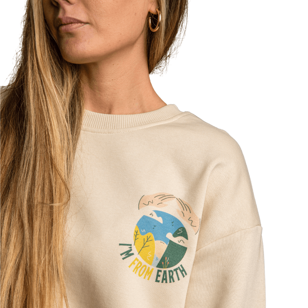 "I'm from Earth" Oversize Organik Sweatshirt