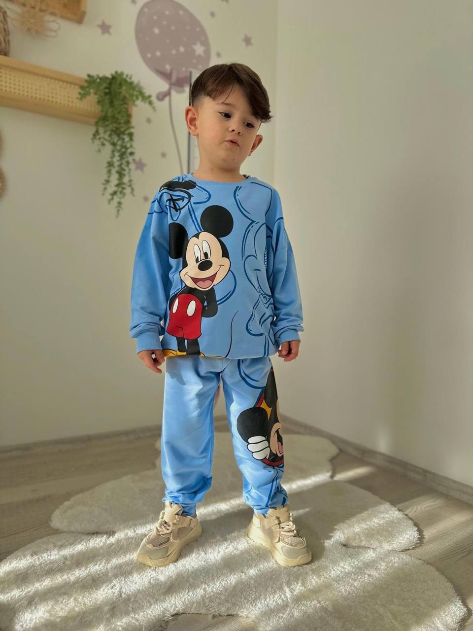 Mickey Mouse Baskı Detaylı Erkek Çocuk Alt Üst Takım