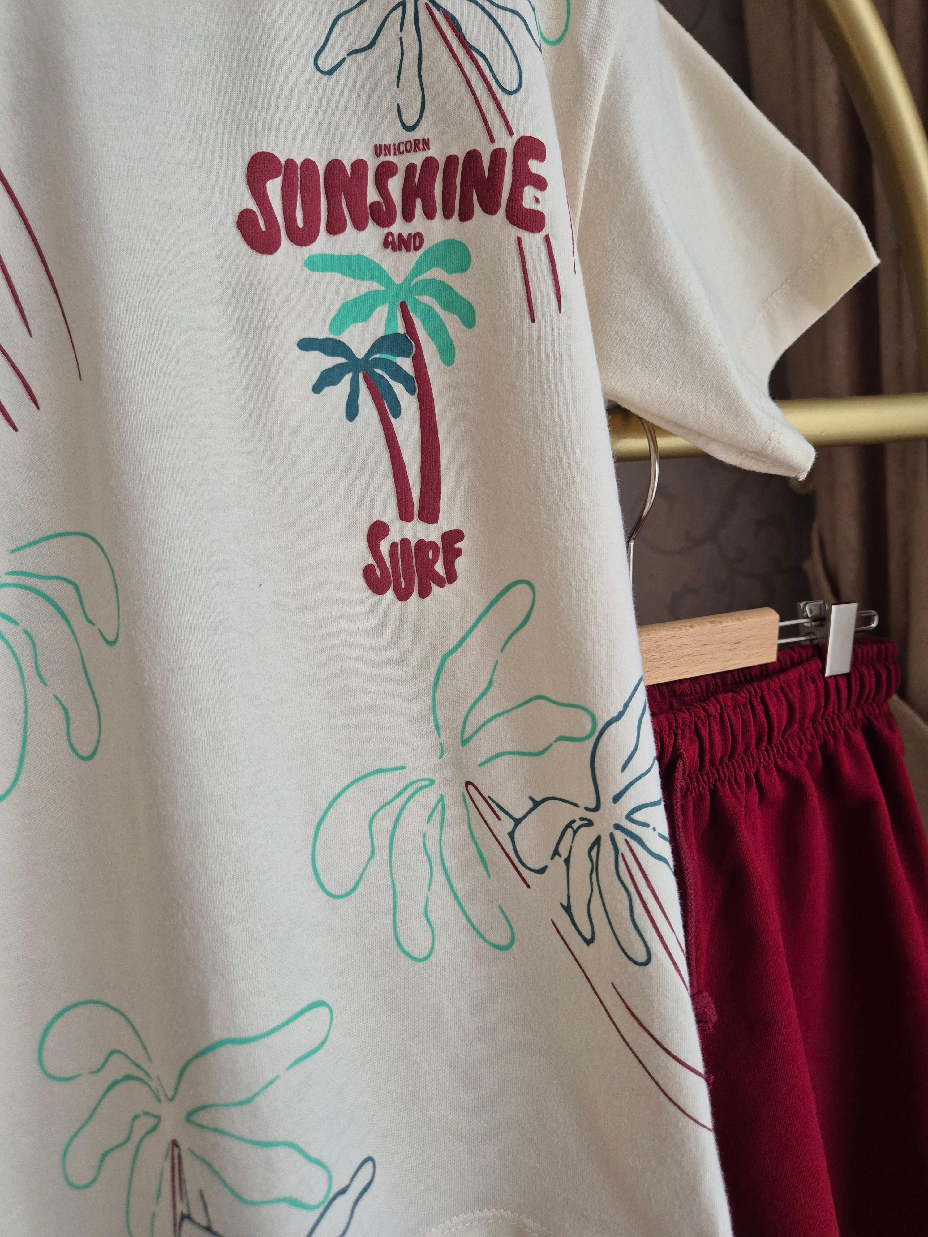 Sunshine Temalı Erkek Çocuk Şortlu Alt Üst Takım (2-8 Yaş)