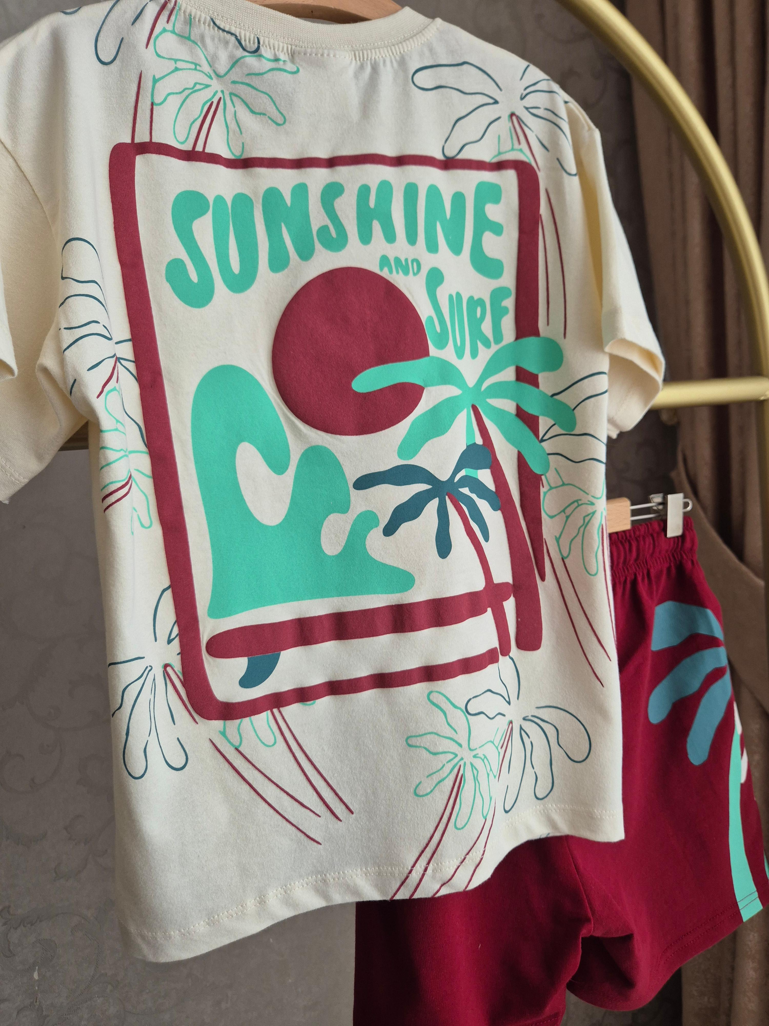 Sunshine Temalı Erkek Çocuk Şortlu Alt Üst Takım (2-8 Yaş)