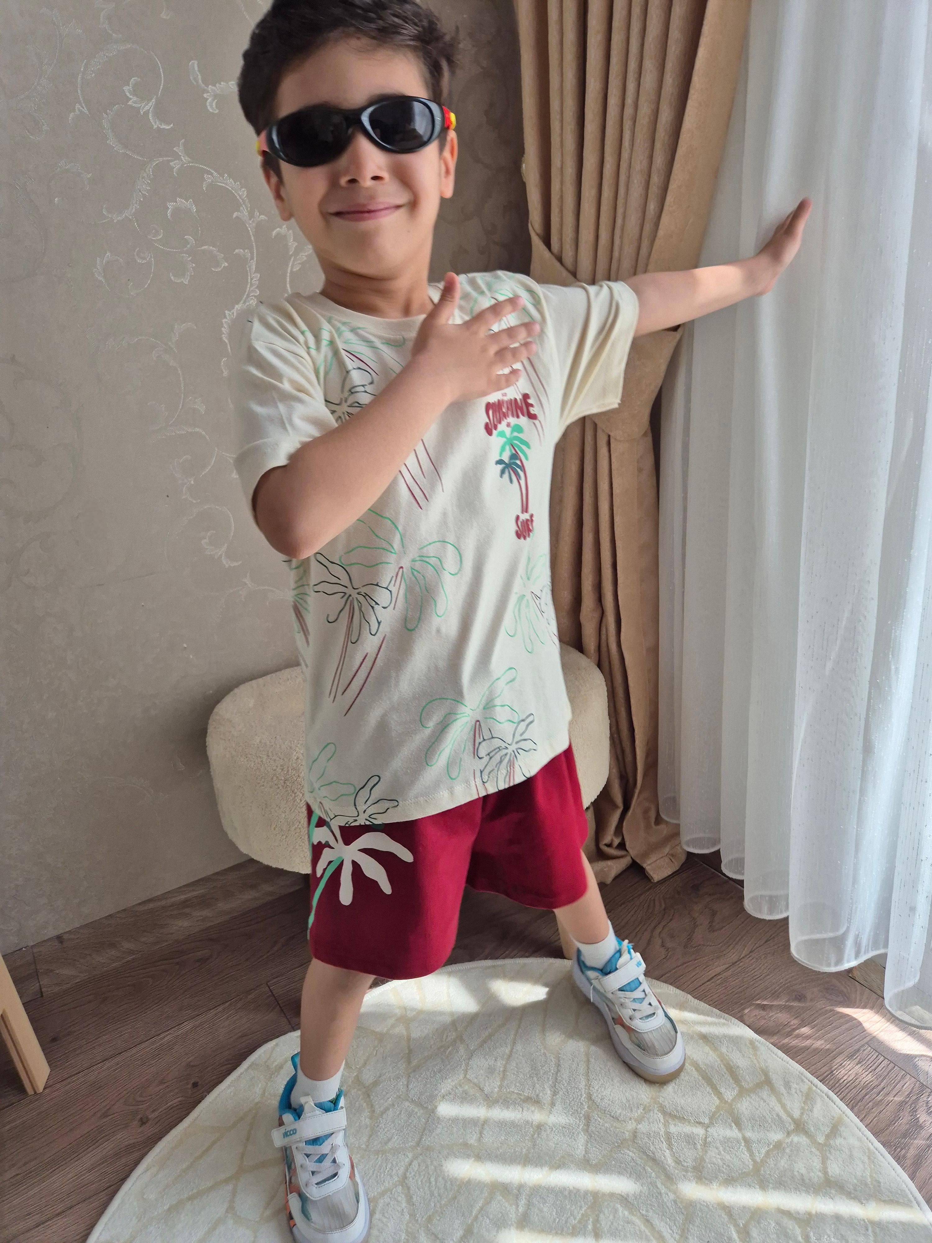 Sunshine Temalı Erkek Çocuk Şortlu Alt Üst Takım (2-8 Yaş)