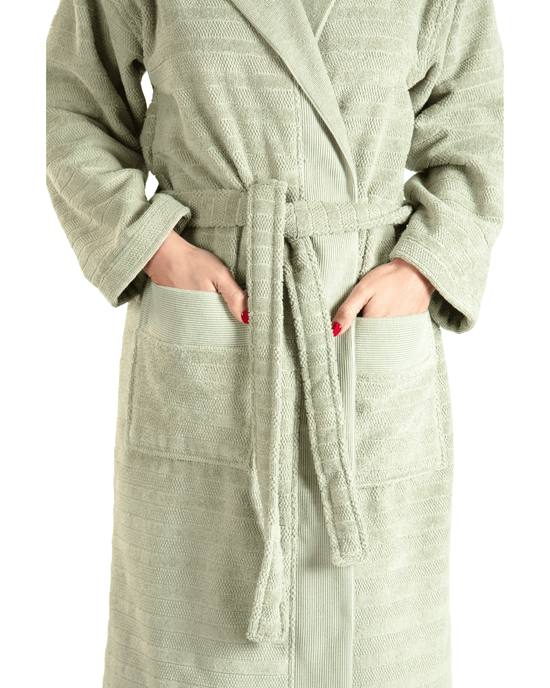 Vespera Sage Green Pamuklu Bornoz