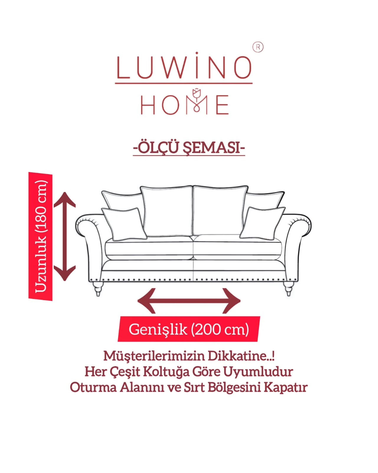 Renge Renk El Bağlama Koltuk Örtüsü 180*200 Cm