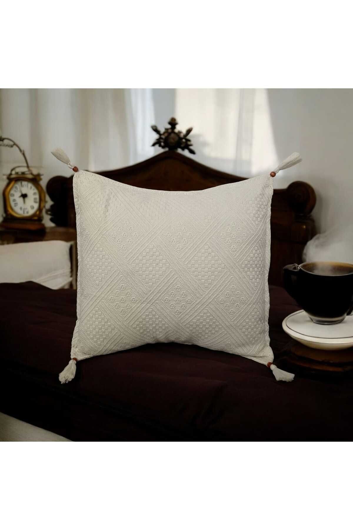 Nostalji Kırlent Ponponlu Kapaklı 43x43 Cm (2 ADET)