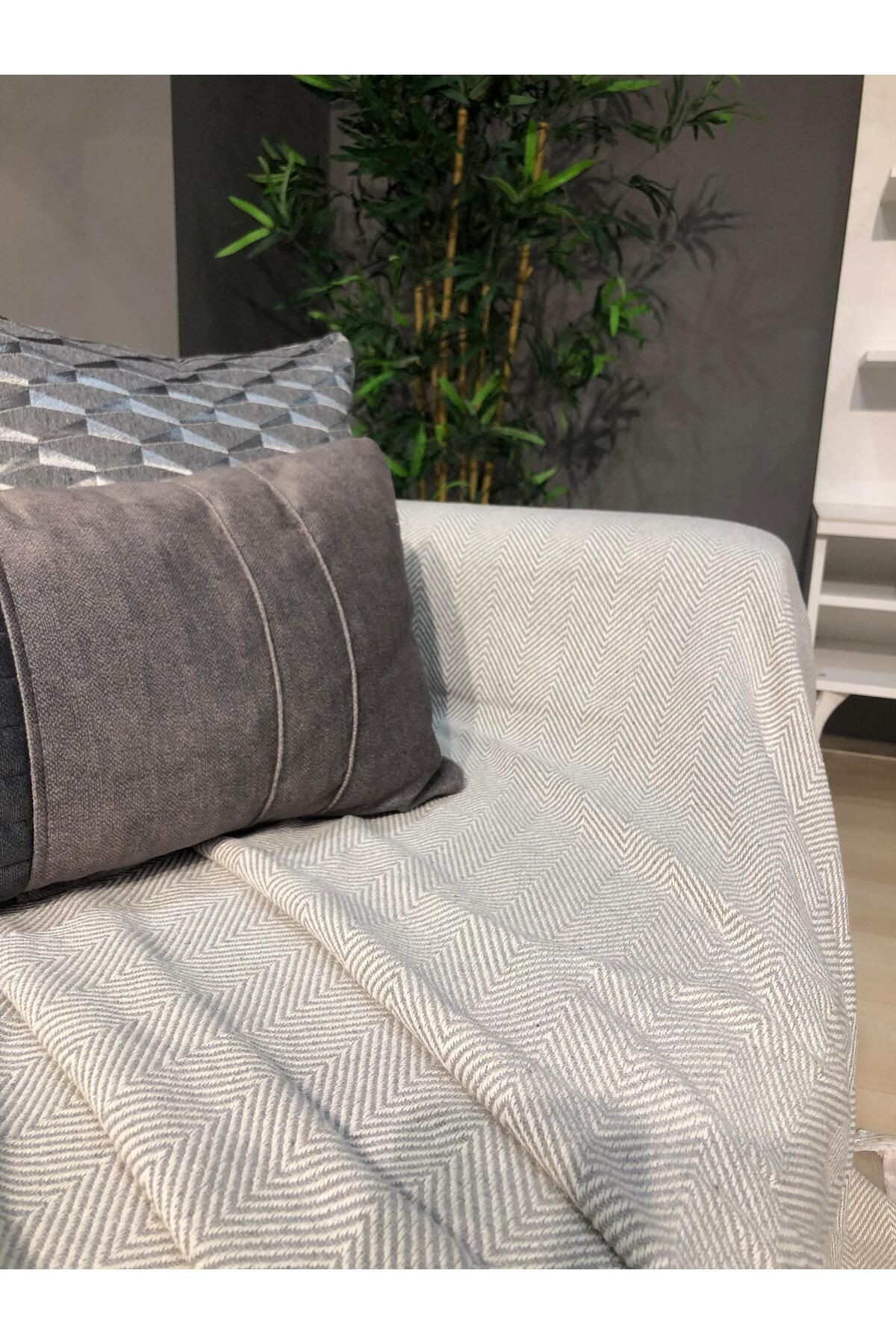 Balıksırtı Desen El Bağlama Koltuk Örtüsü 180*220 Cm