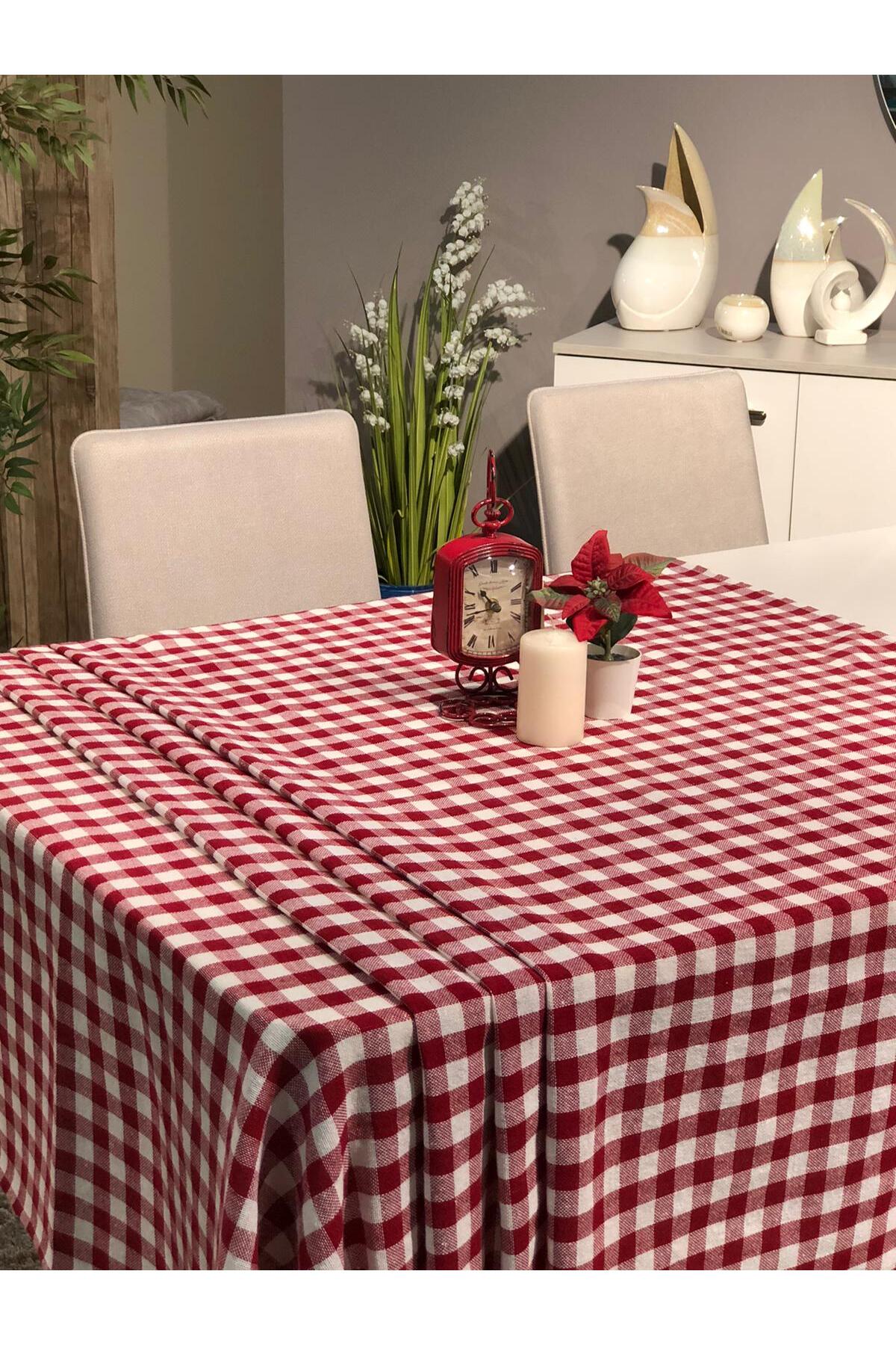 Pötikareli Pamuklu Masa Örtüsü | Piknik Örtüsü | Sofra Örtüsü | Parti Örtüsü 170 x 170 cm