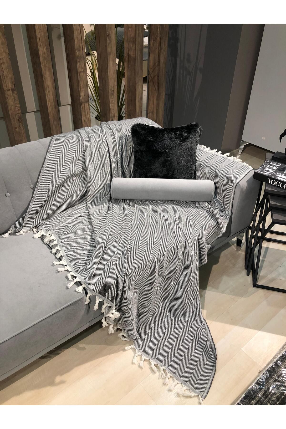 Balıksırtı Desen El Bağlama Koltuk Örtüsü 180*220 CM