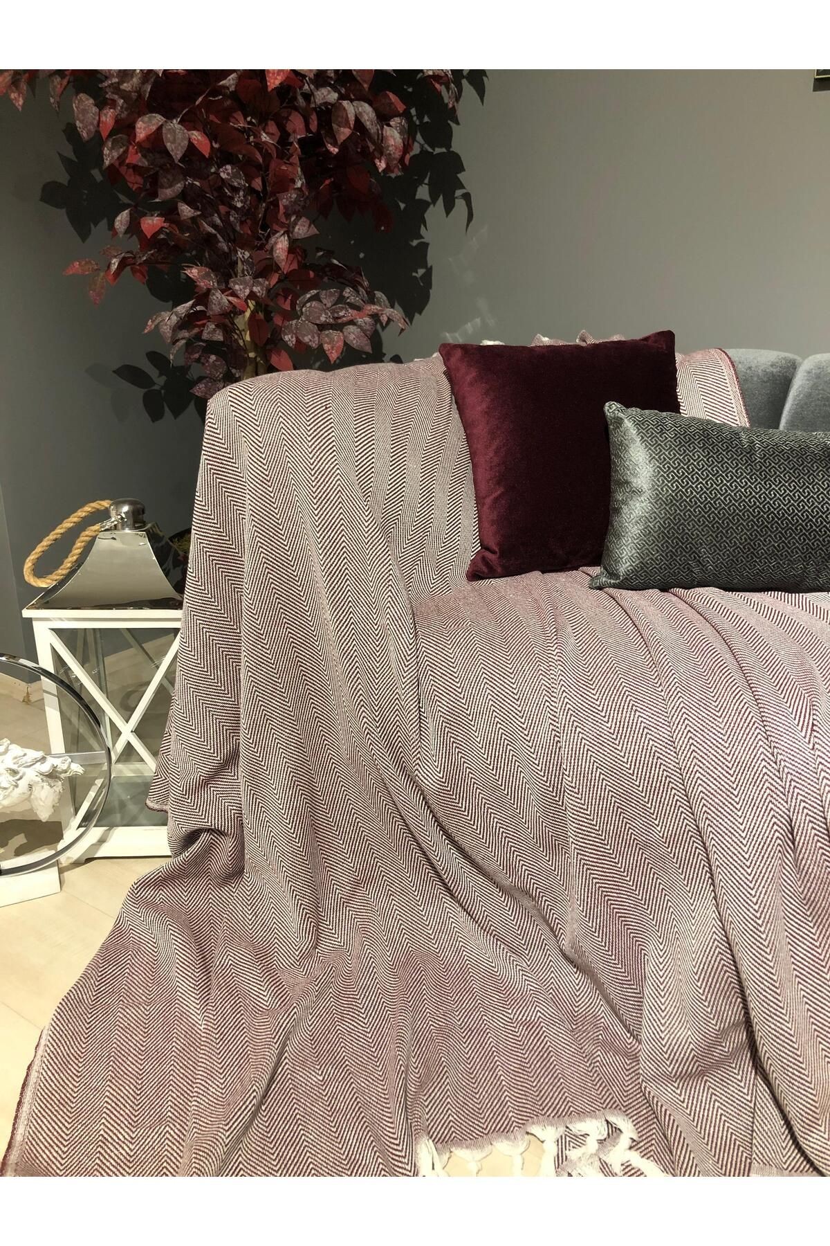 Balıksırtı Desen El Bağlama Koltuk Örtüsü 180*220 CM