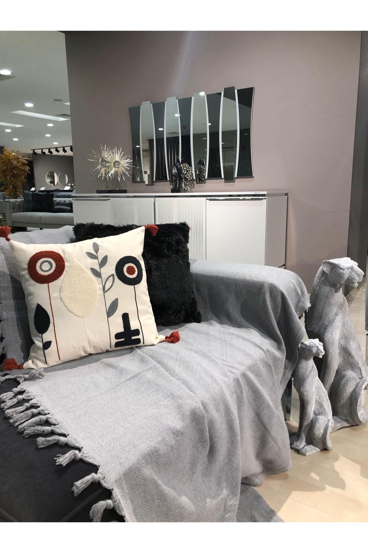 Renge Renk El Bağlama Koltuk Örtüsü 180*220 Cm - gri