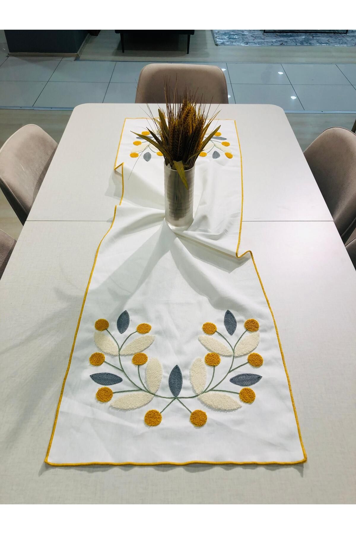 Punch Runner Daylight Ponponlu 35*140 cm - sarı