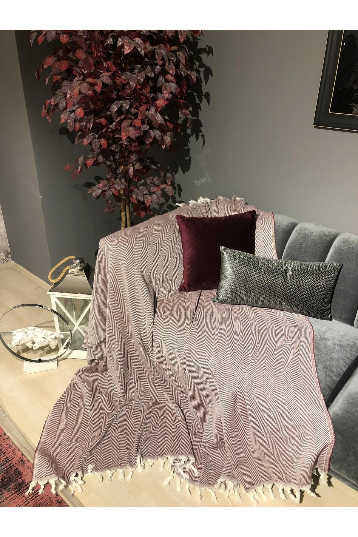 Balıksırtı Desen El Bağlama Koltuk Örtüsü 180*220 CM