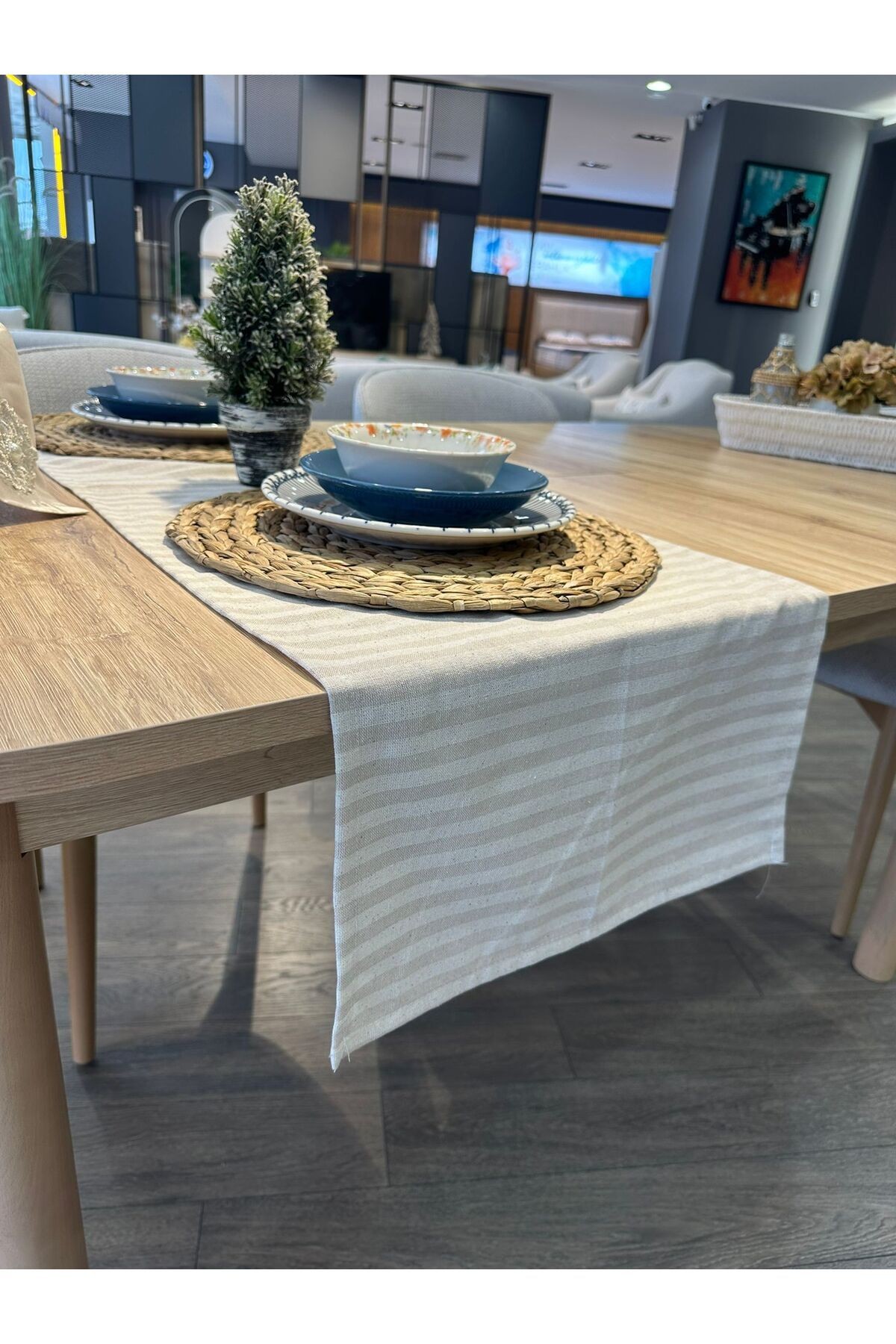 %100 Keten Kumaş,bohem Runner 40*140 Cm