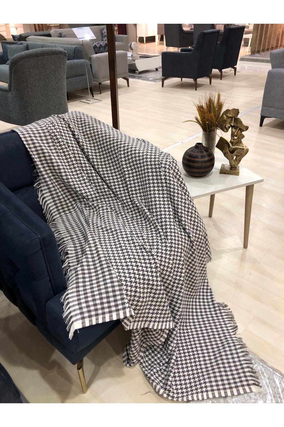 Kazayağı Desen Bağlamasız Koltuk Örtüsü 170*210 Cm - kahverengi
