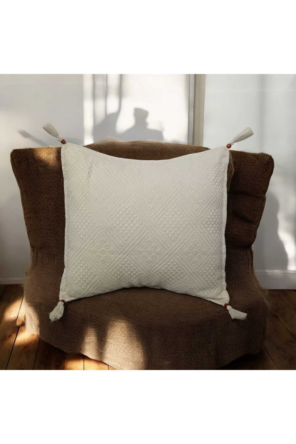 Nostalji Kırlent Ponponlu Kapaklı 43x43 Cm (2 ADET)