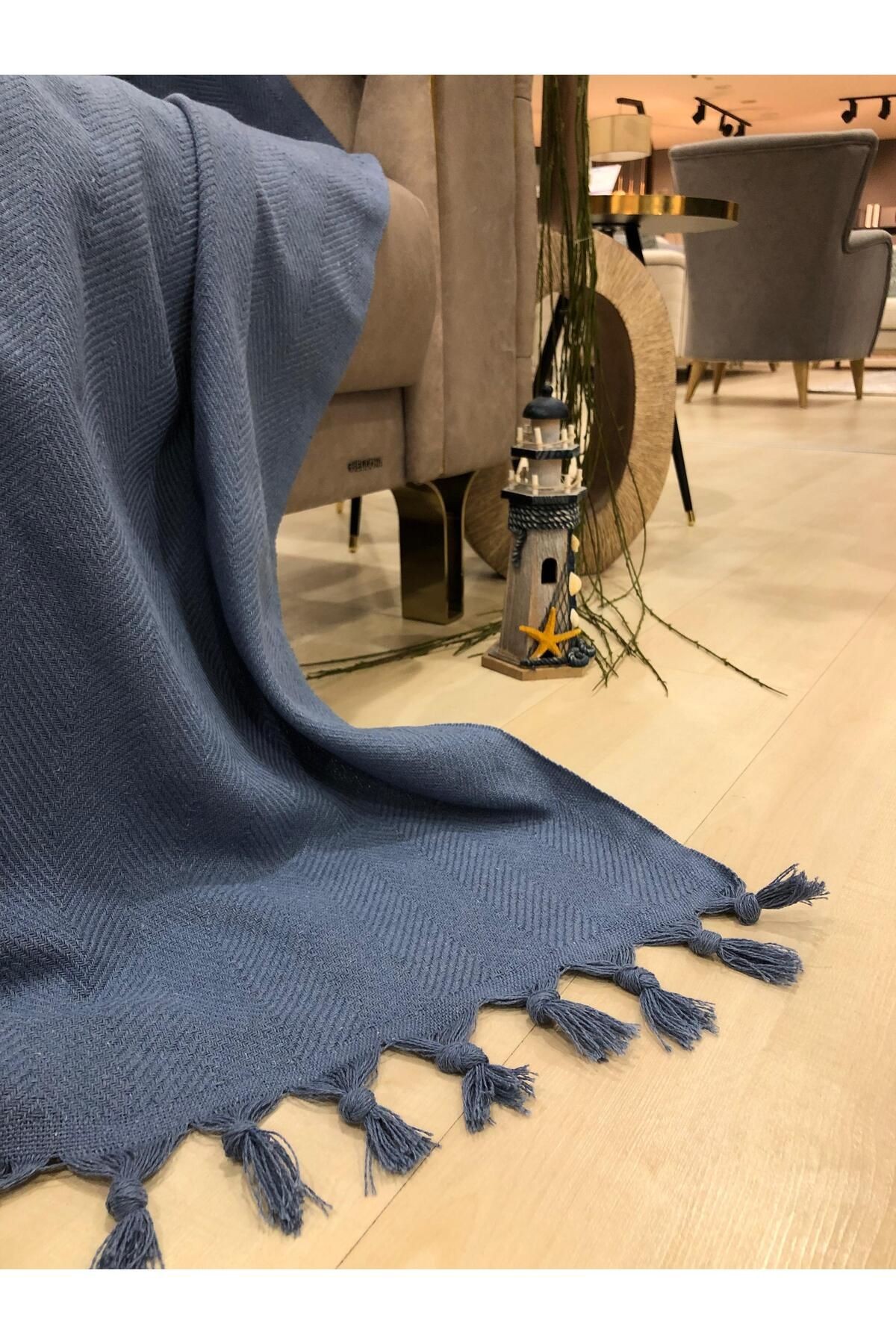 Renge Renk El Bağlama Koltuk Örtüsü 180*220 Cm - mavi