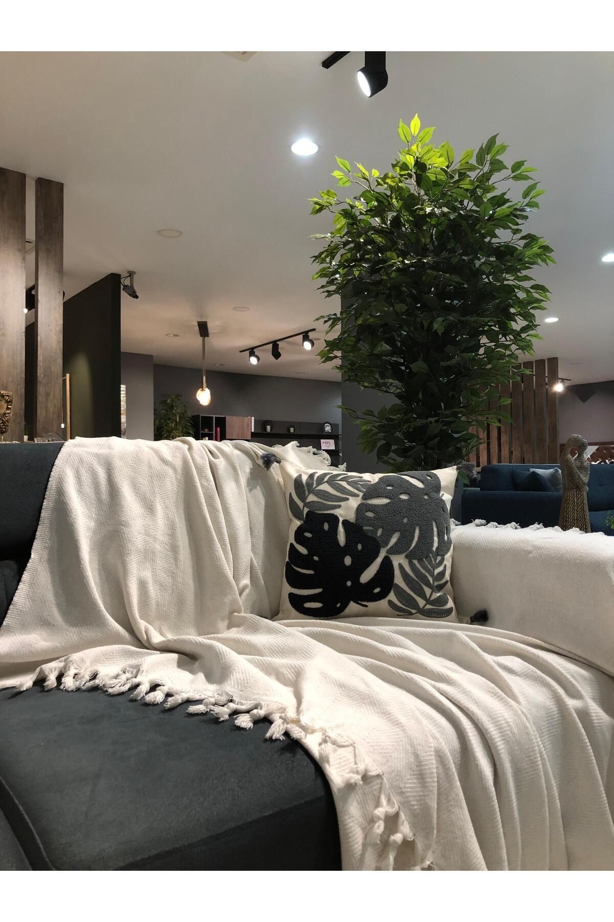 Renge Renk El Bağlama Koltuk Örtüsü 180*220 Cm - beyaz