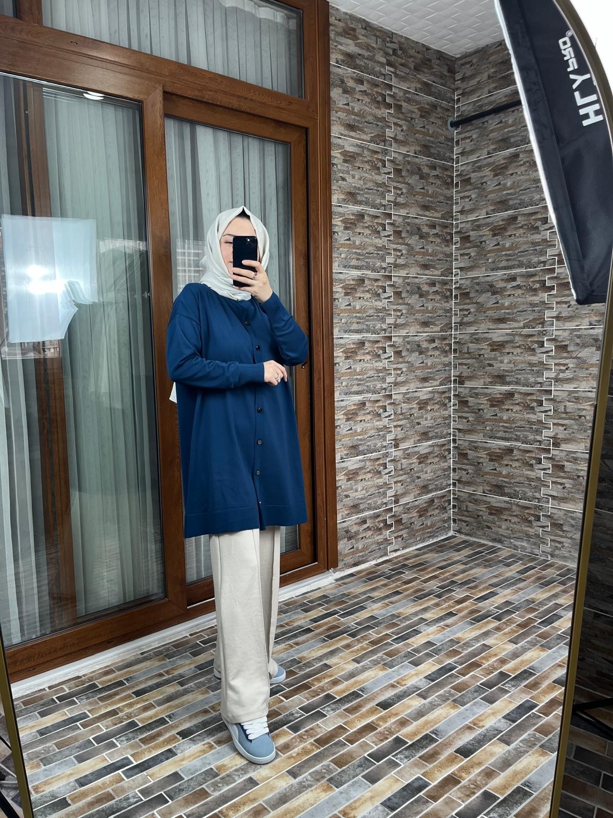 merserize indigo tunik -hırka