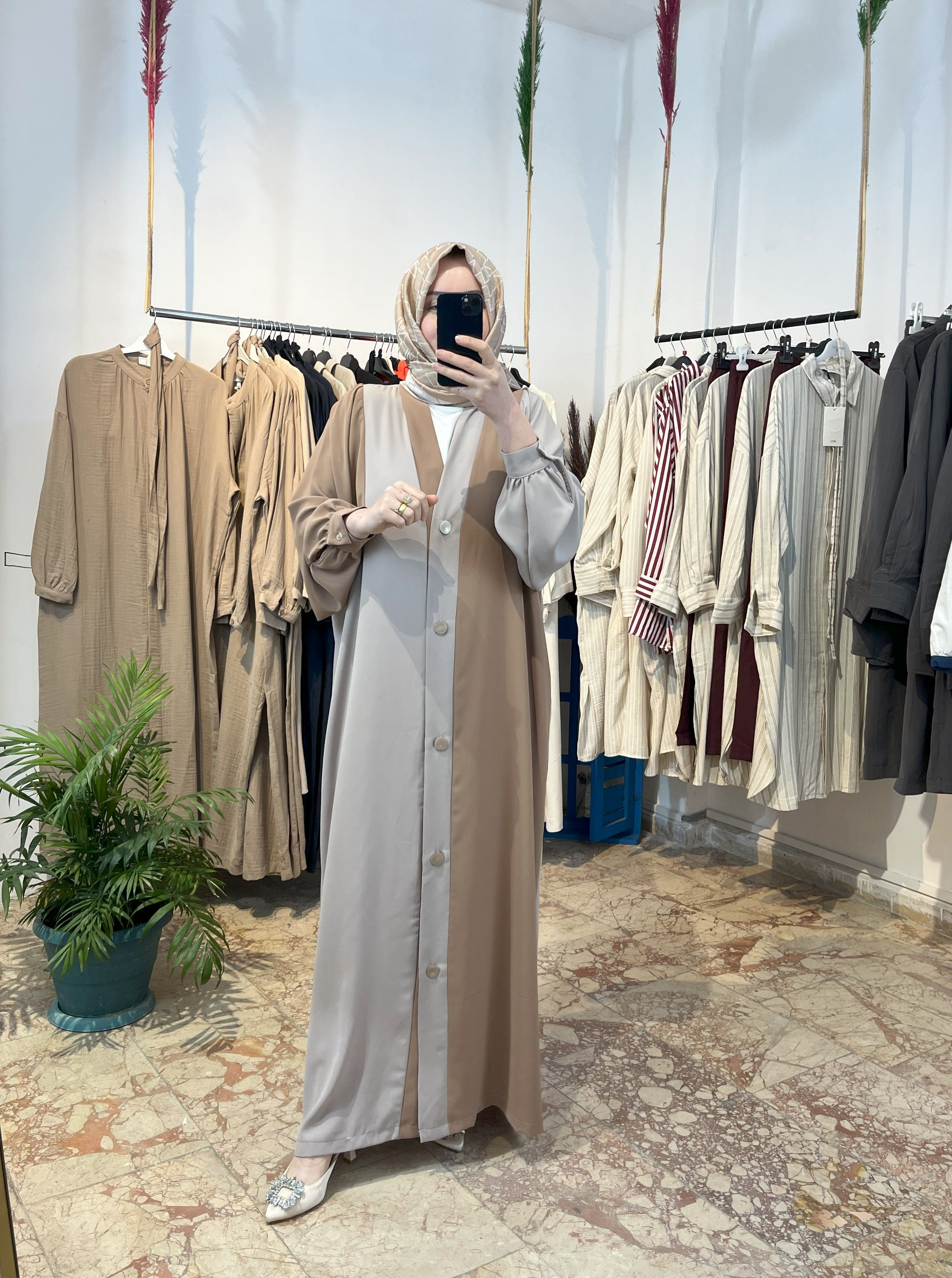 Pira abaya/ferace - kahve-kumbeji