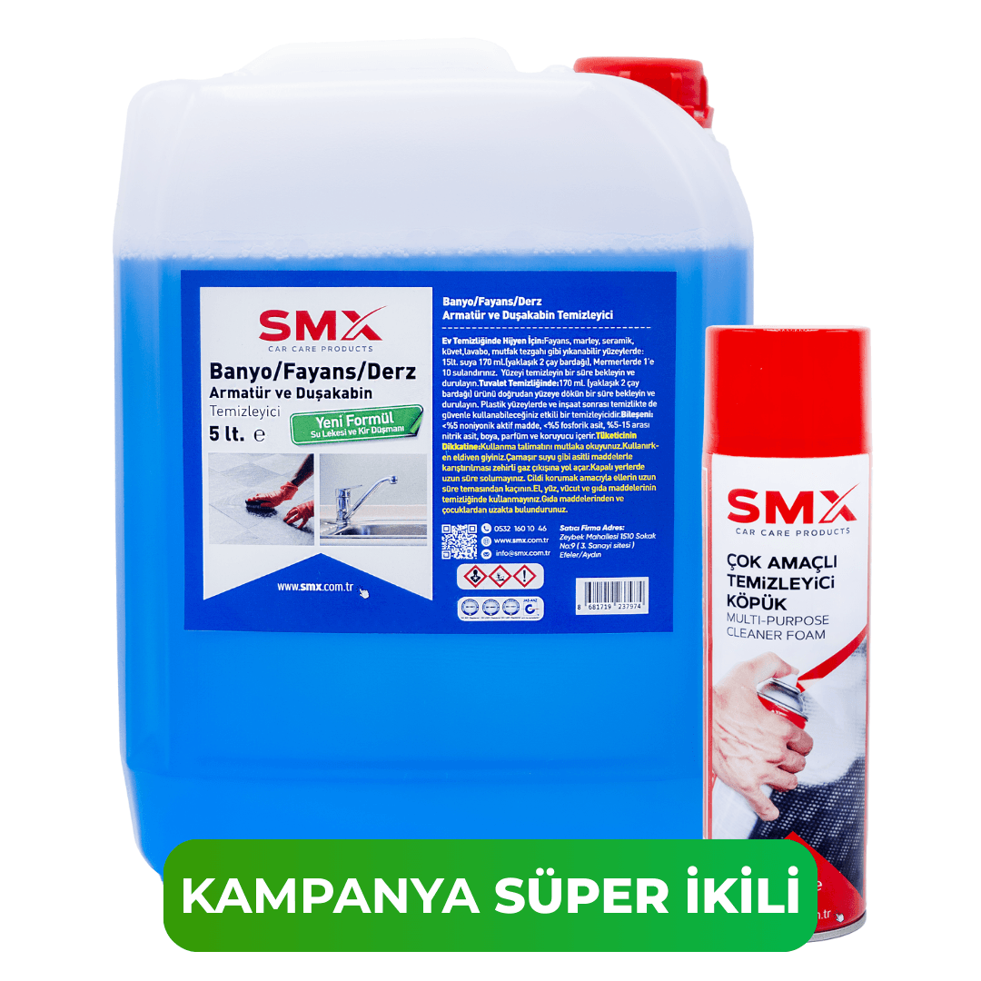 Banyo Fayans Duşa kabin ve Derz Temizleyici 5 LT +Çok Amaçlı Temizleyici Köpük 500 Ml