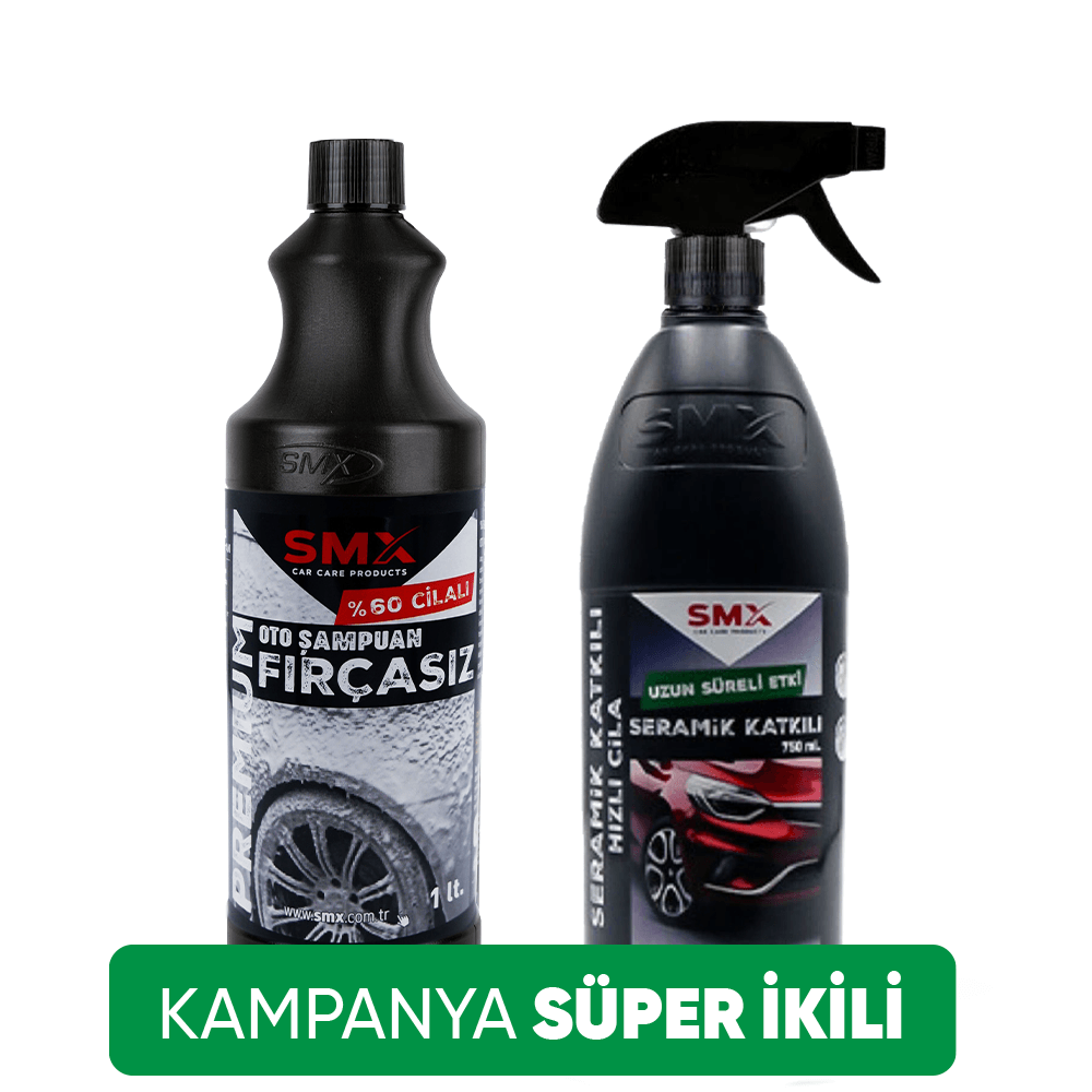 Seramik Katkılı Hızlı ve Pratik Cila 750ml. +  Premium %60 Cilalı Fırçasız Oto Şampuanı 1Lt.